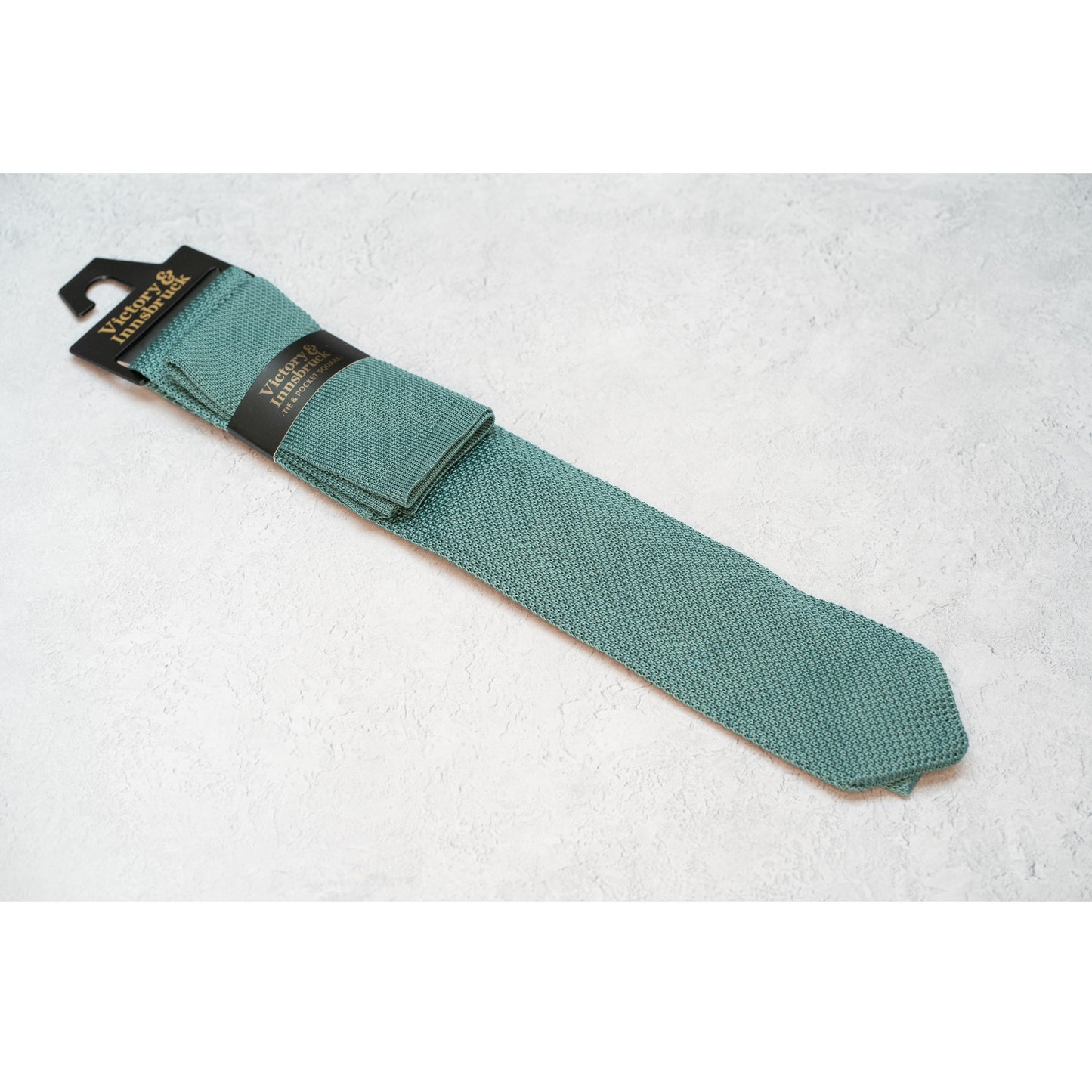 SAGE GREEN KNITTED TIE SET