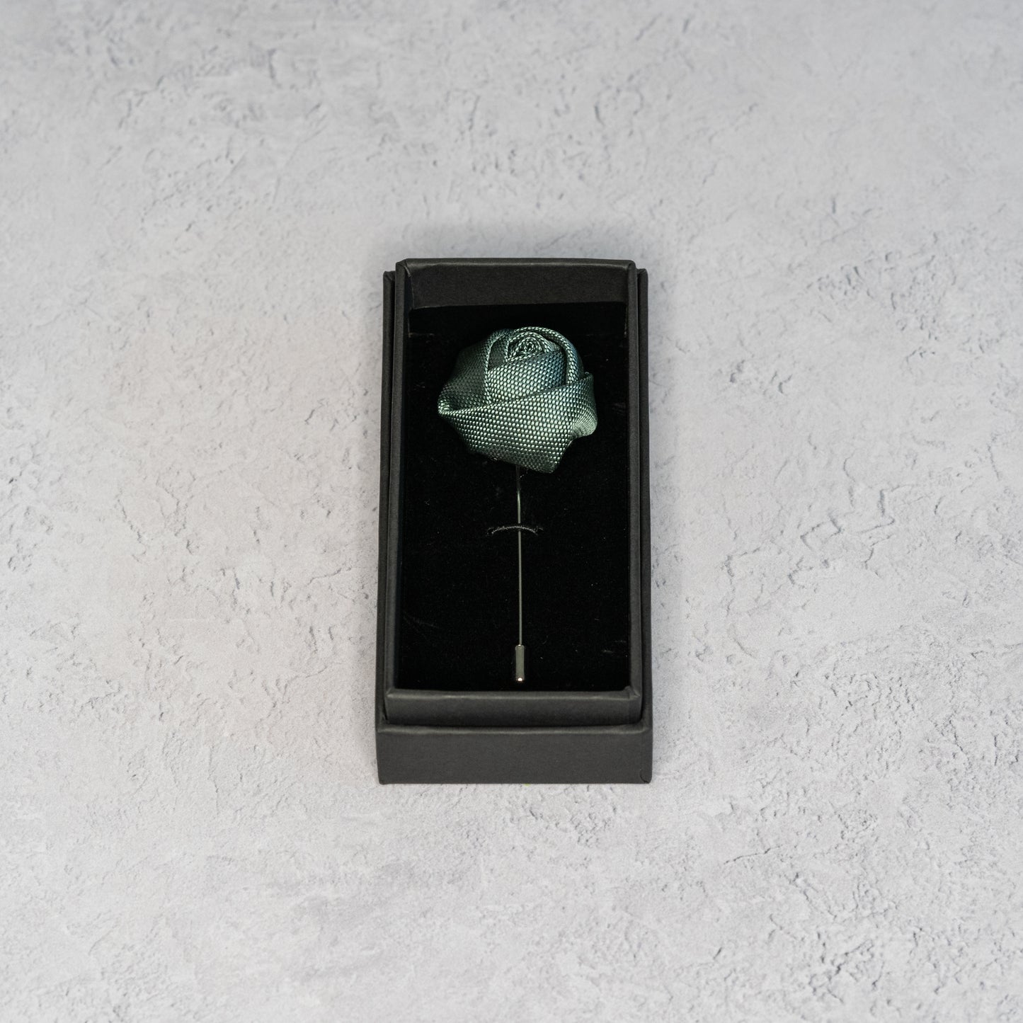 Dark Sage Green Textured Floral Lapel Pin
