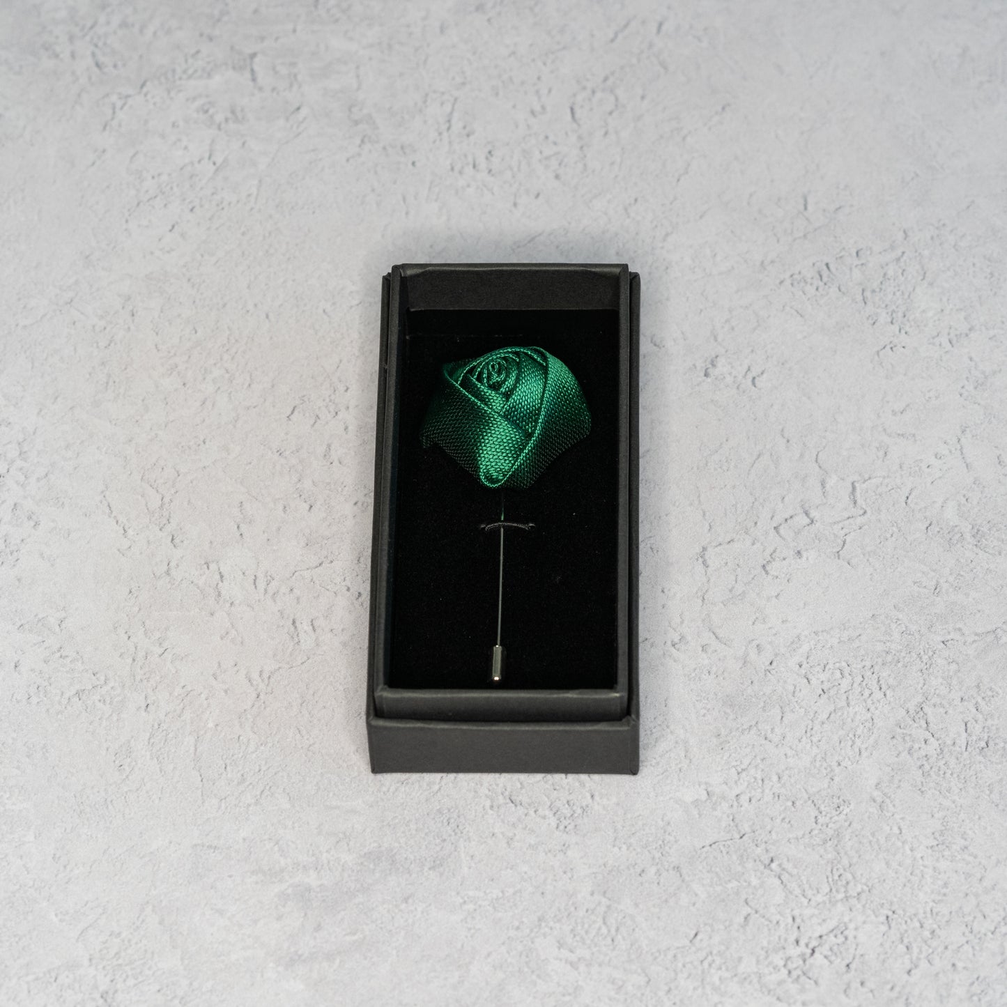 Forest Green Textured Floral Lapel Pin