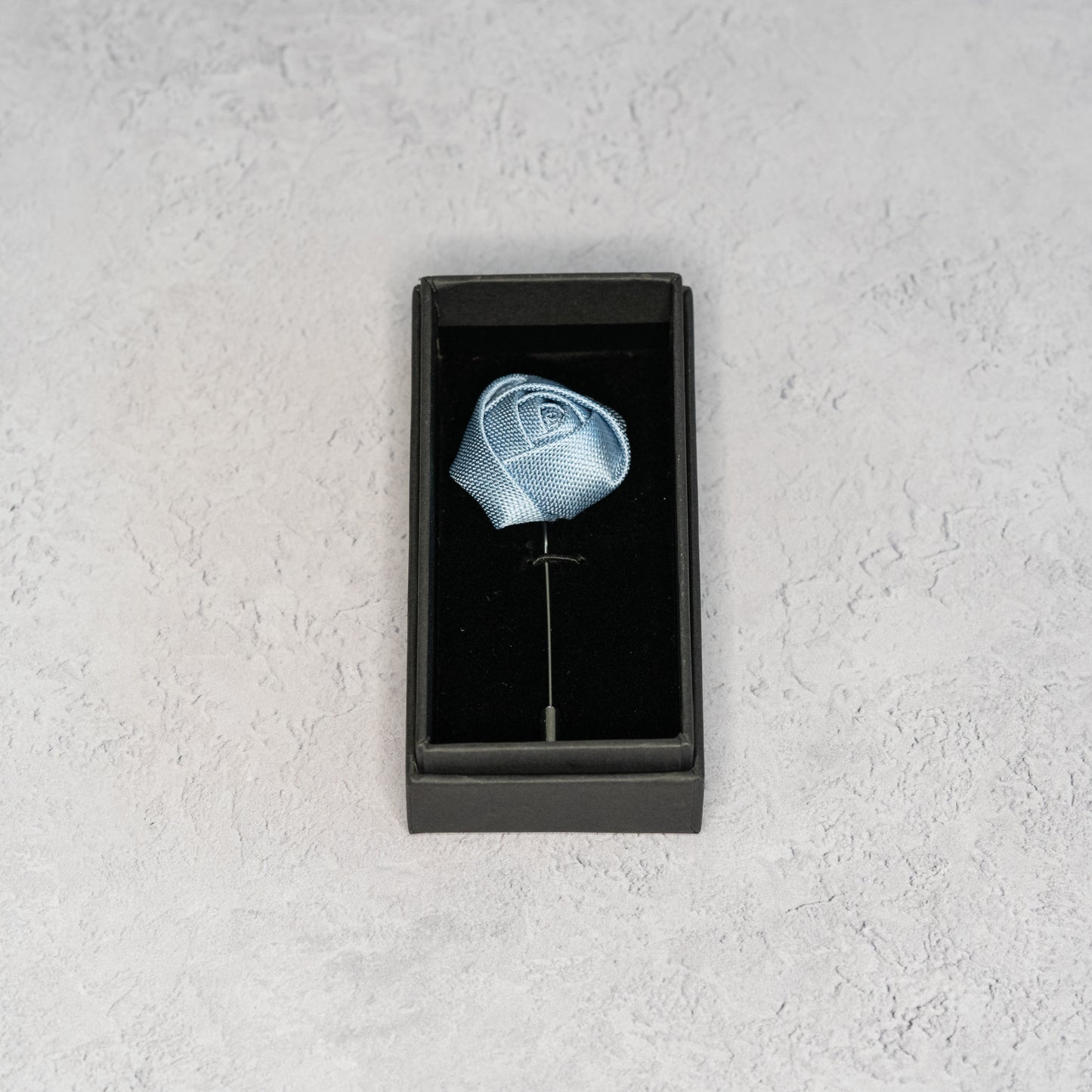 Dusty Blue Textured Floral Lapel Pin