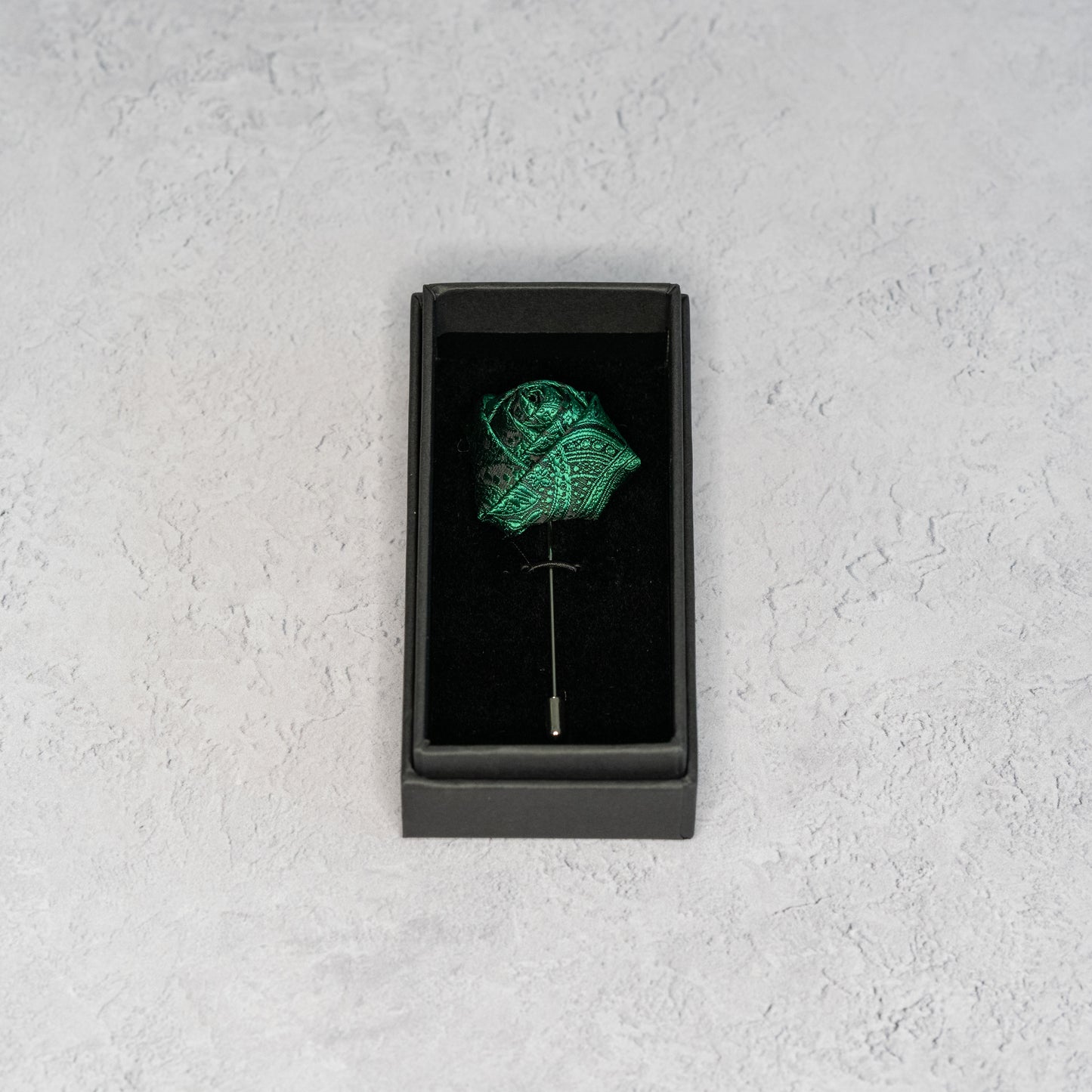 Forest Green Paisley Floral Lapel Pin