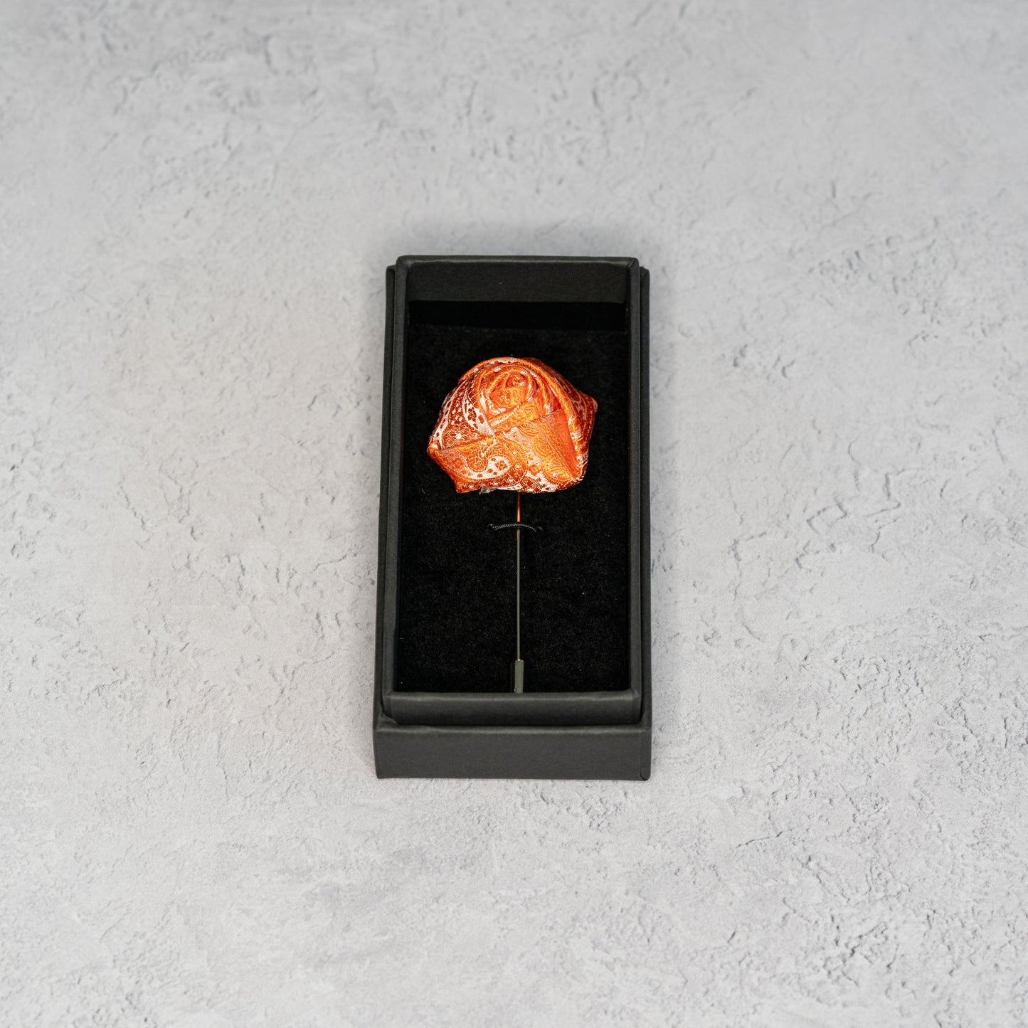 CORAL ORANGE PAISLEY TIE SET