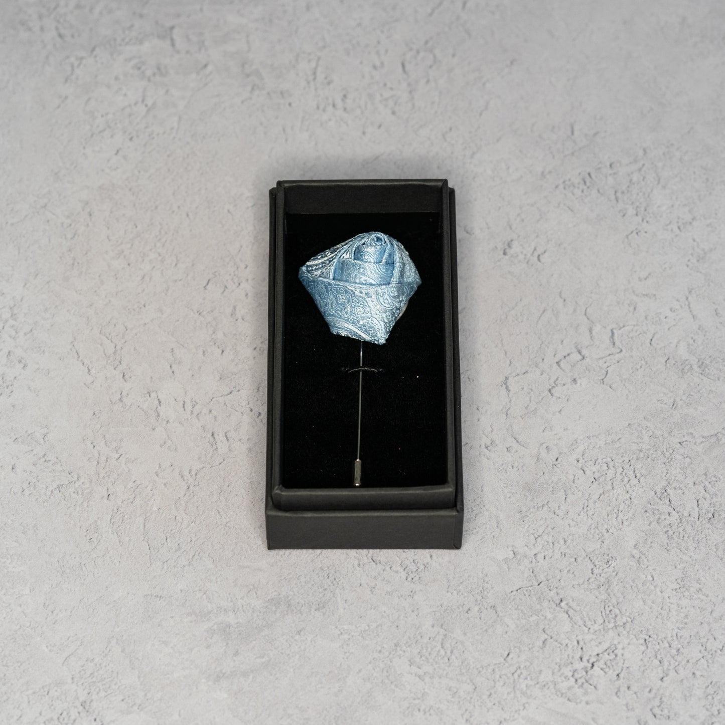 Light Blue Paisley Floral Lapel Pin