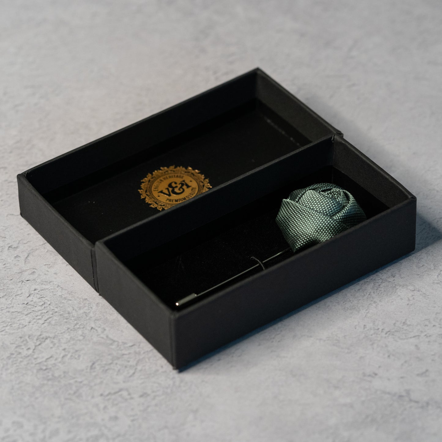 DARK SAGE GREEN TEXTURED TIE SET
