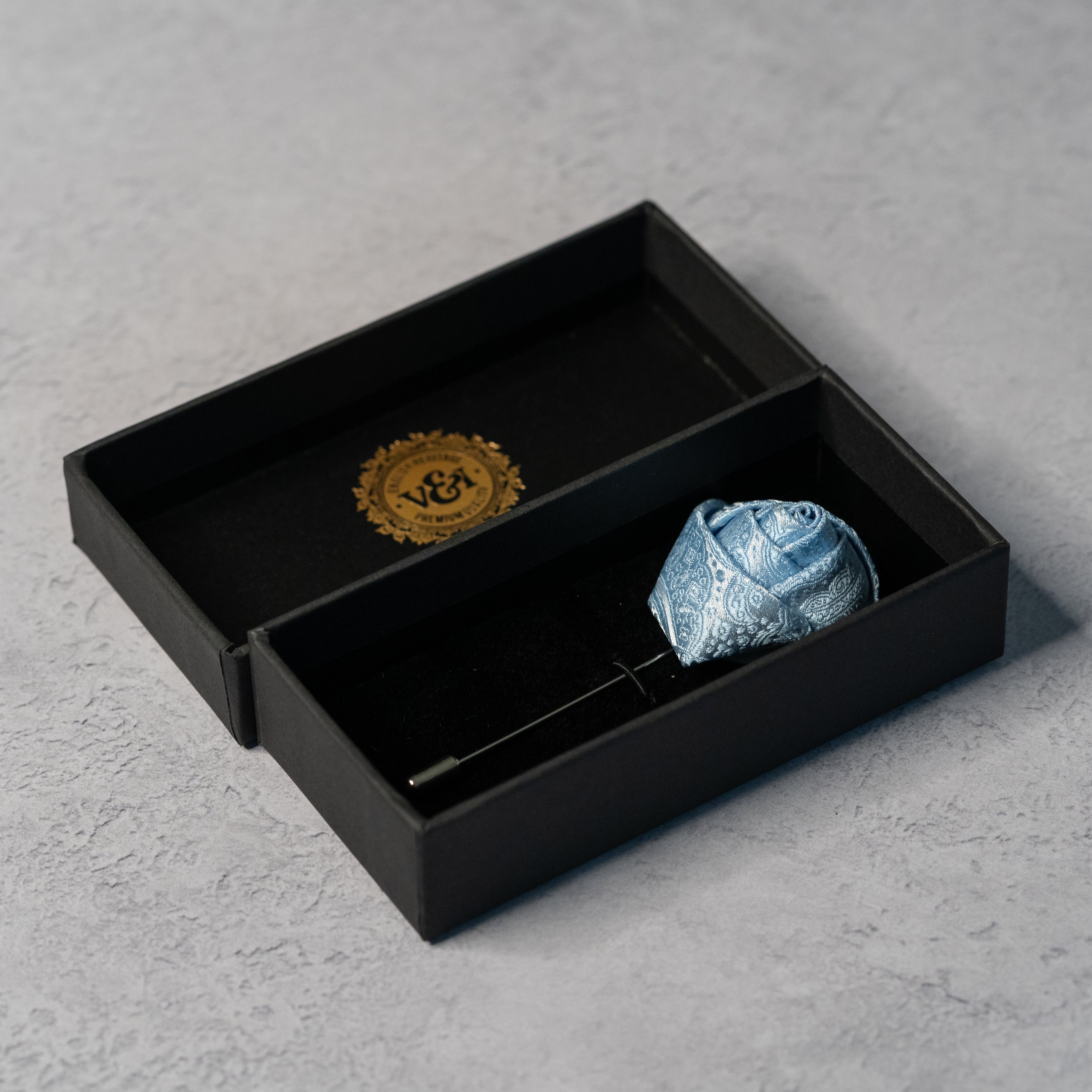 Light Blue Paisley Tie Box Set