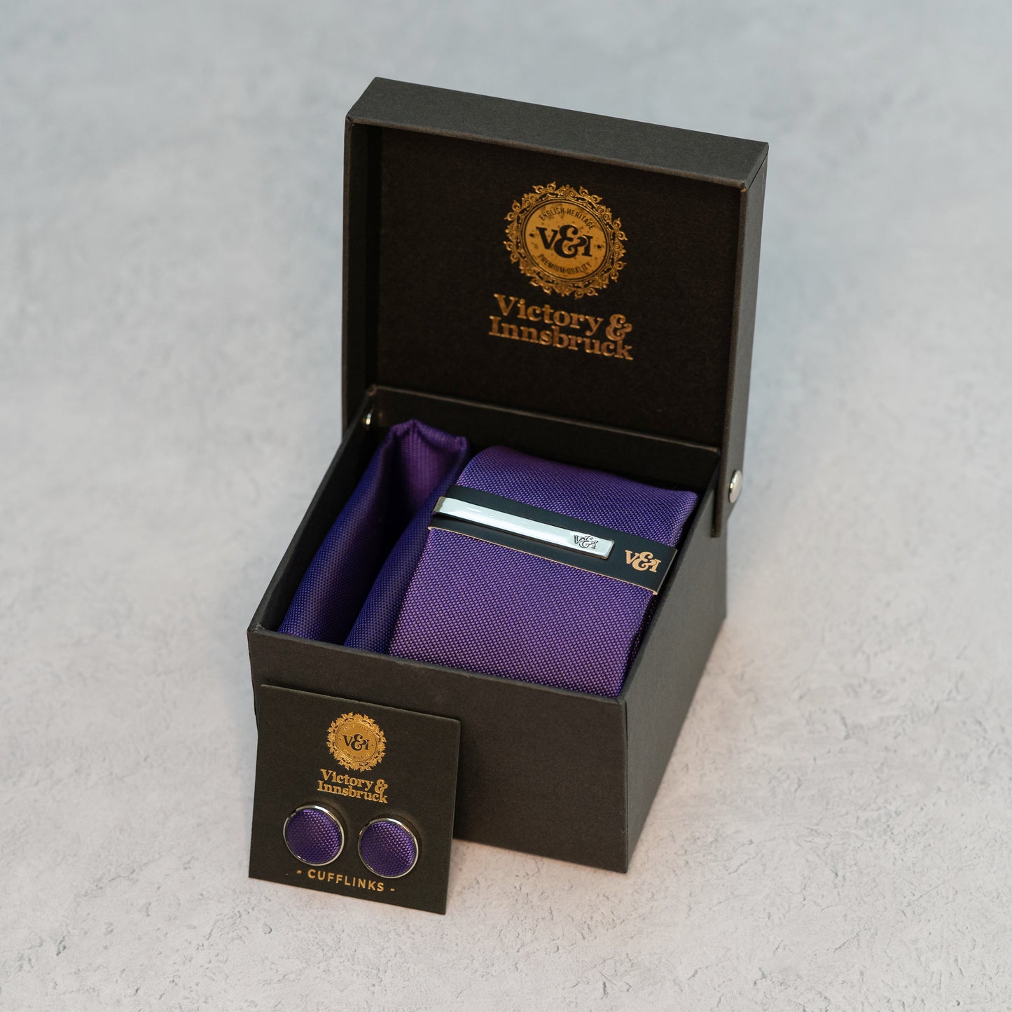 CADBURY PURPLE TEXTURED TIE SET