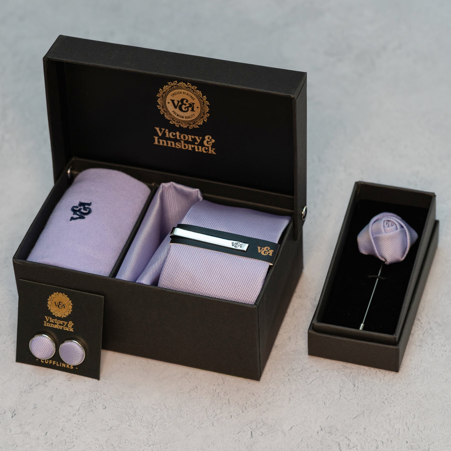 LAVENDER TEXTURED TIE SET