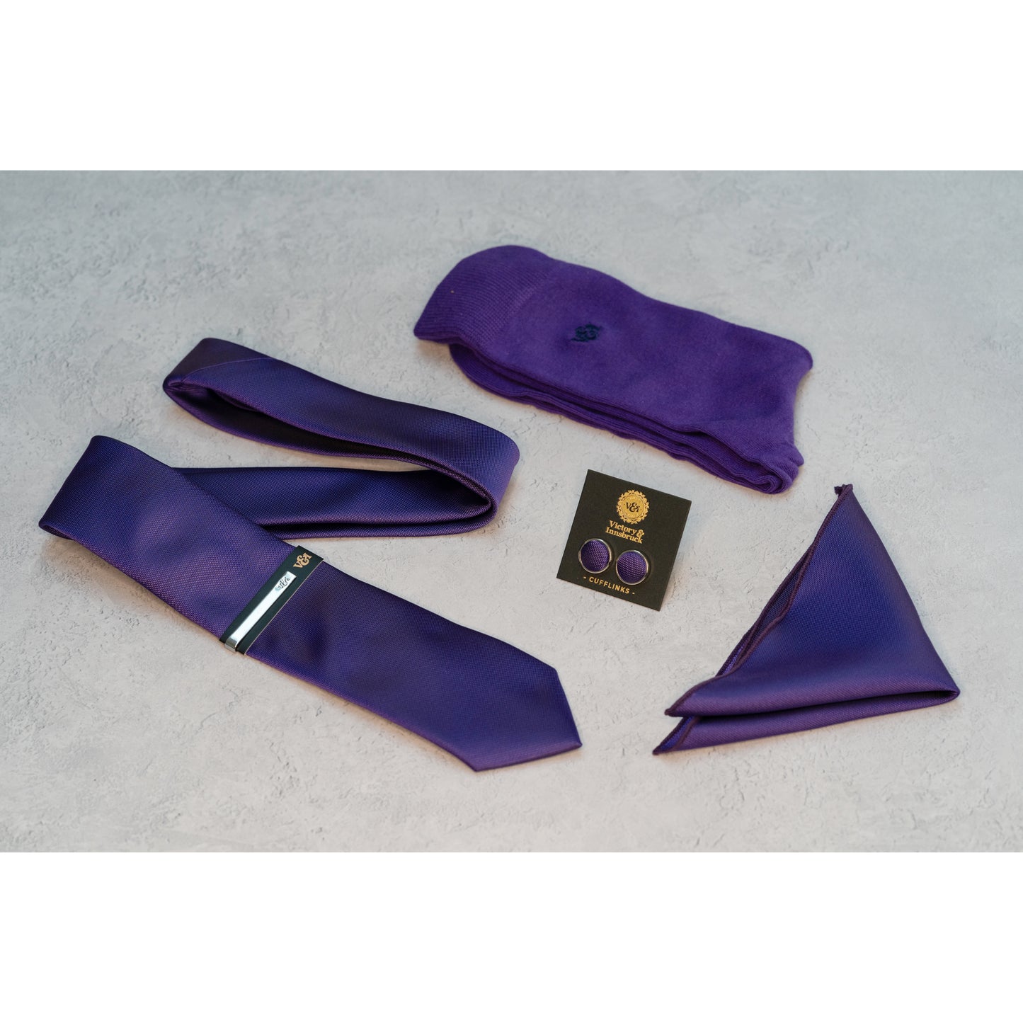 CADBURY PURPLE TEXTURED TIE SET
