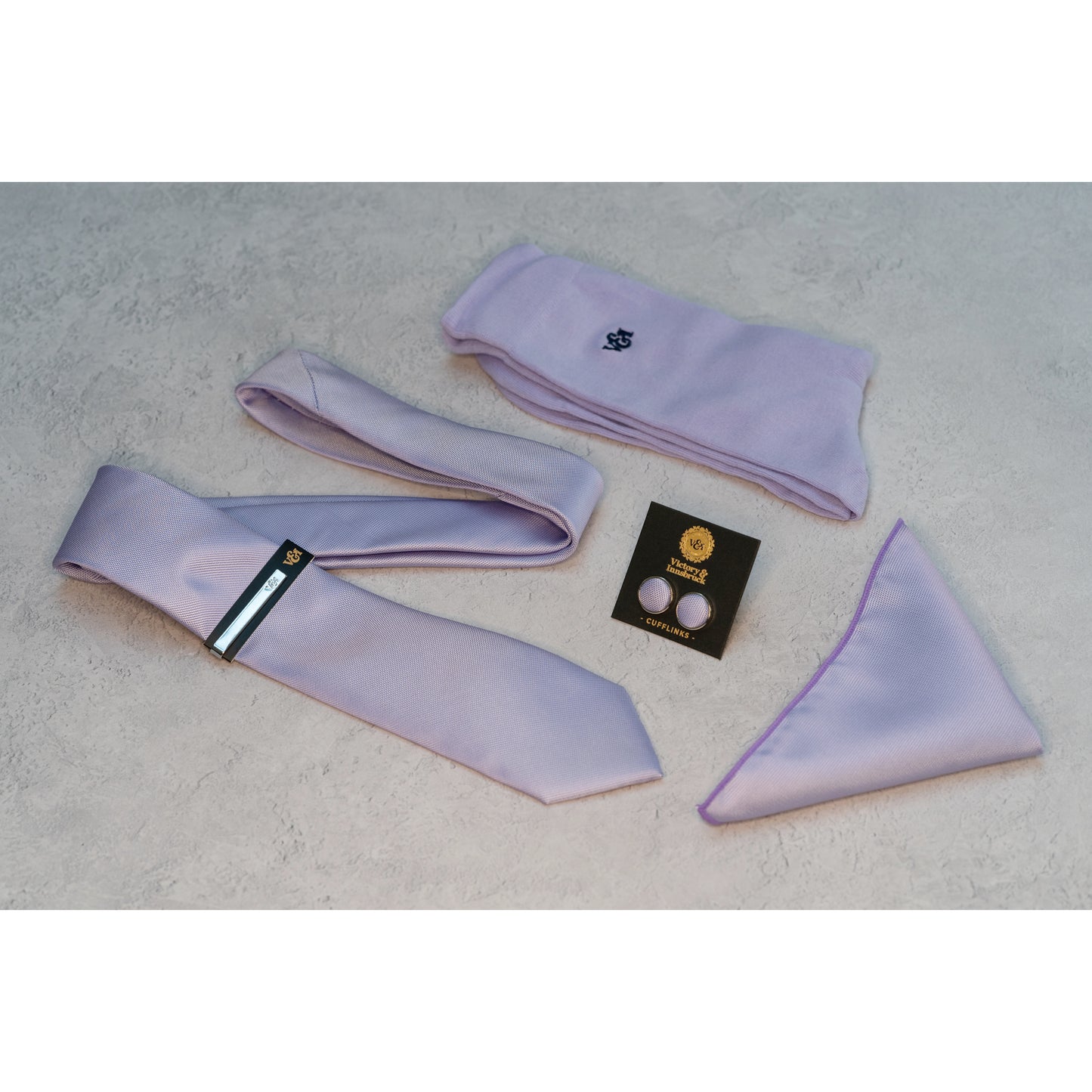 LAVENDER TEXTURED TIE SET
