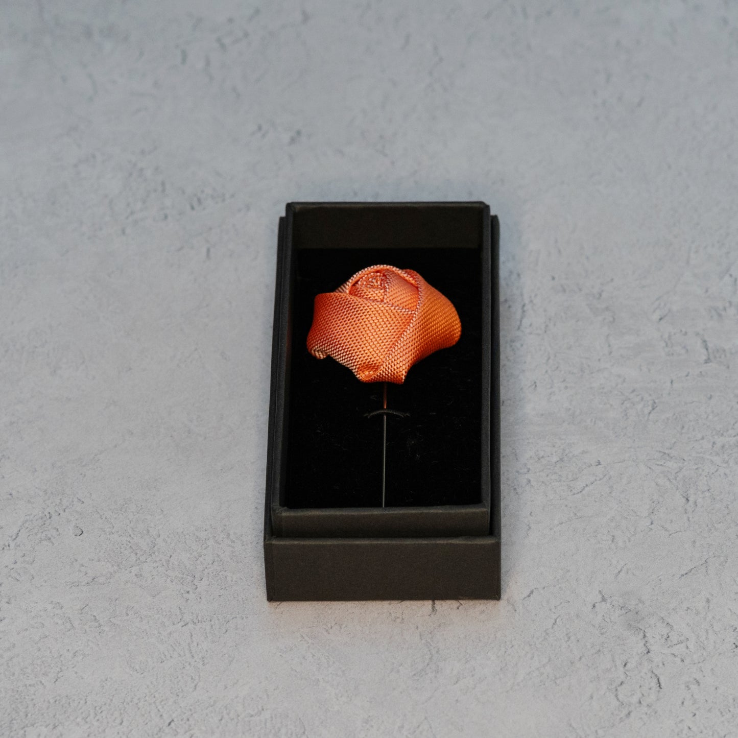 Coral Orange Textured Floral Lapel Pin