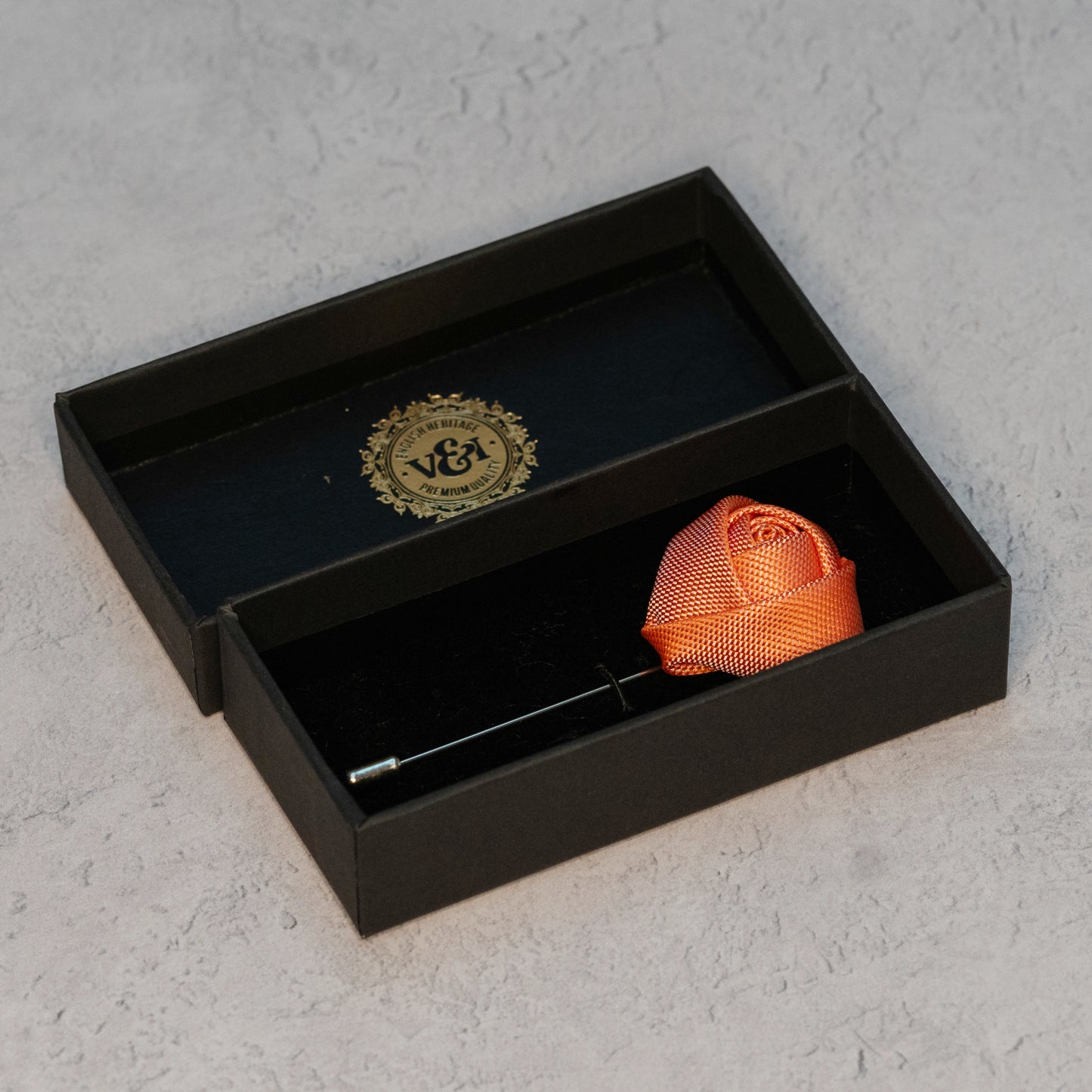 CORAL ORANGE TEXTURED TIE SET