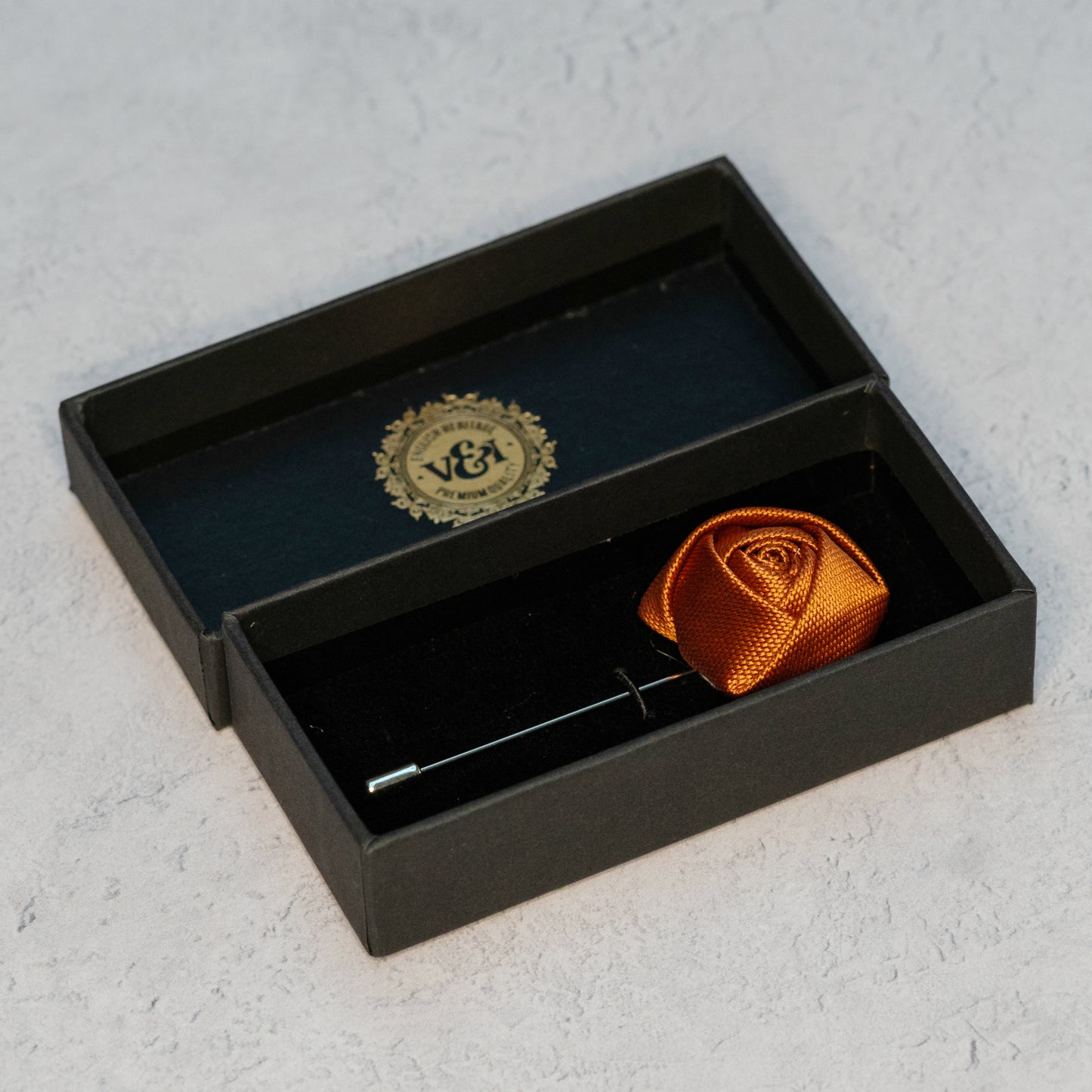 BURNT ORANGE TEXTURED TIE SET
