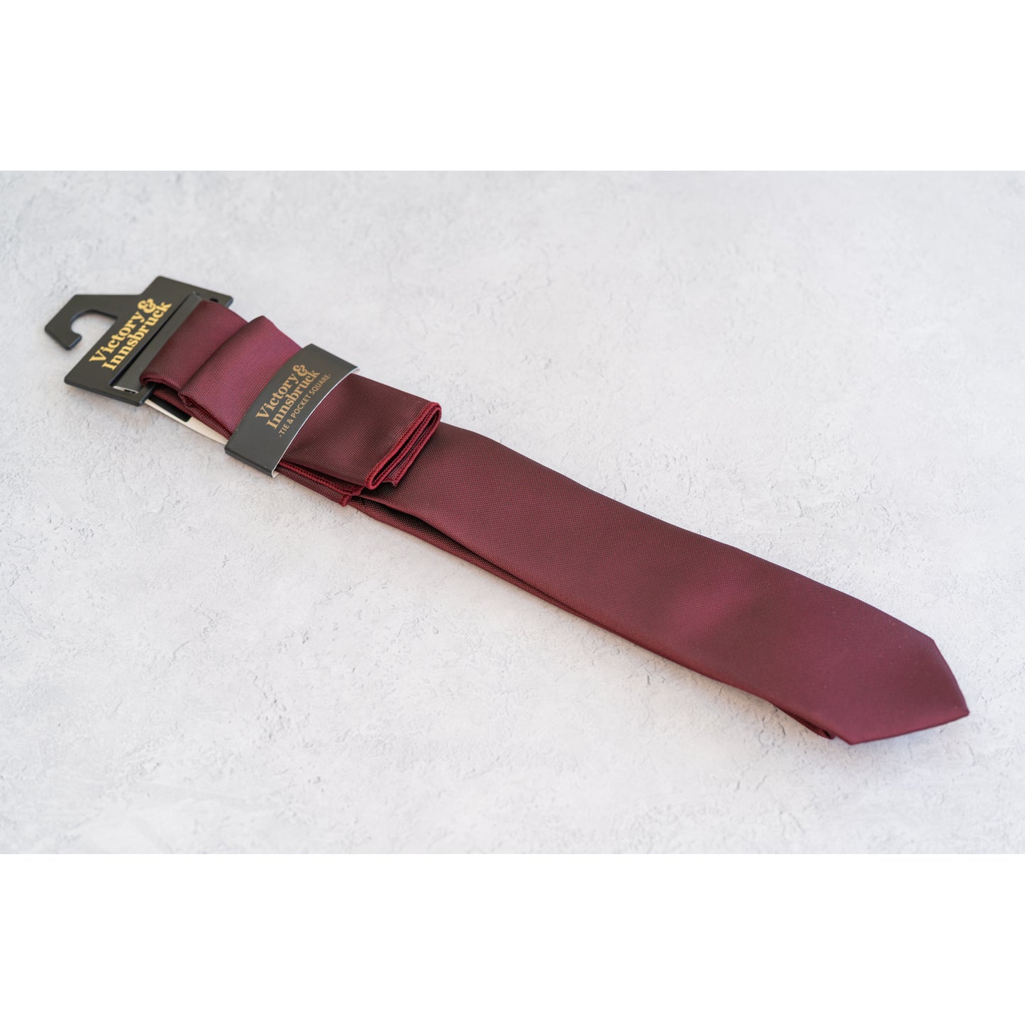 BURGUNDY RED TEXTURED TIE SET