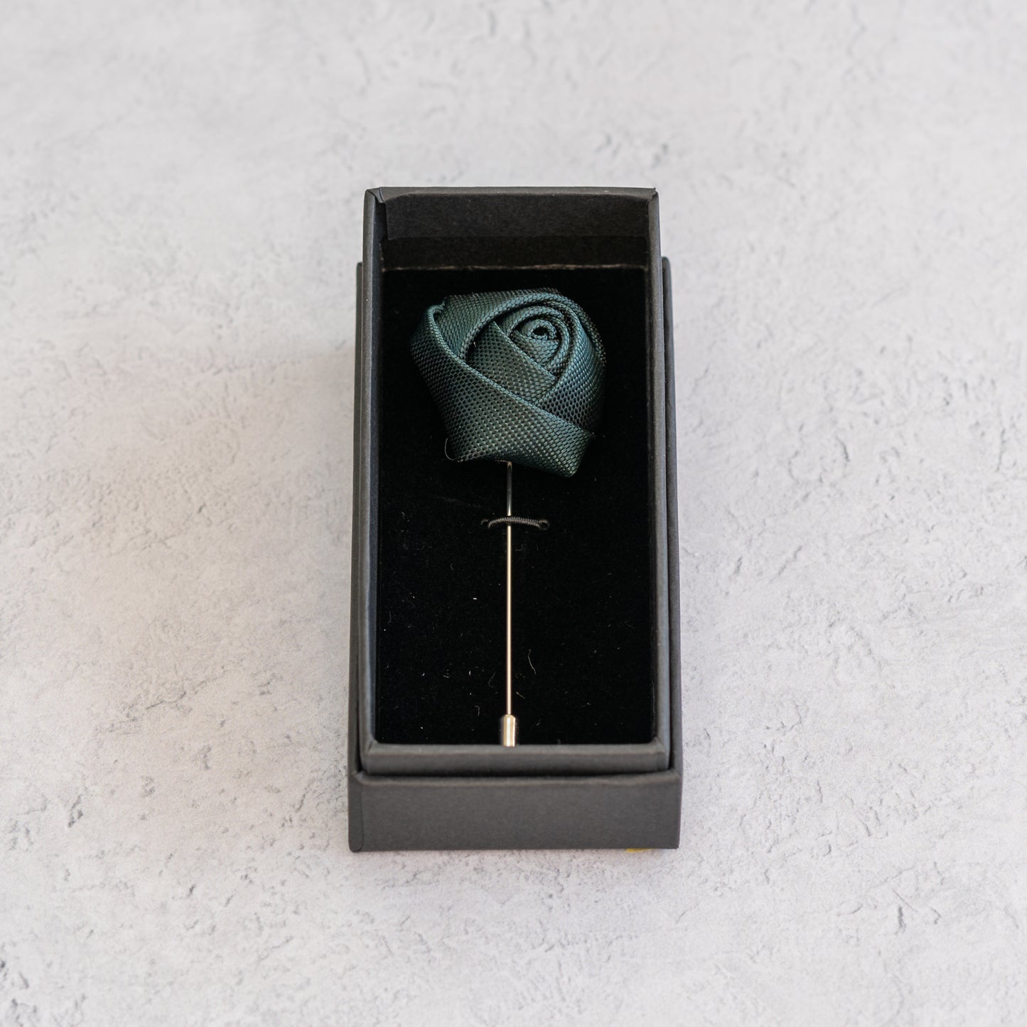 DARK BOTTLE GREEN TEXTURED TIE SET