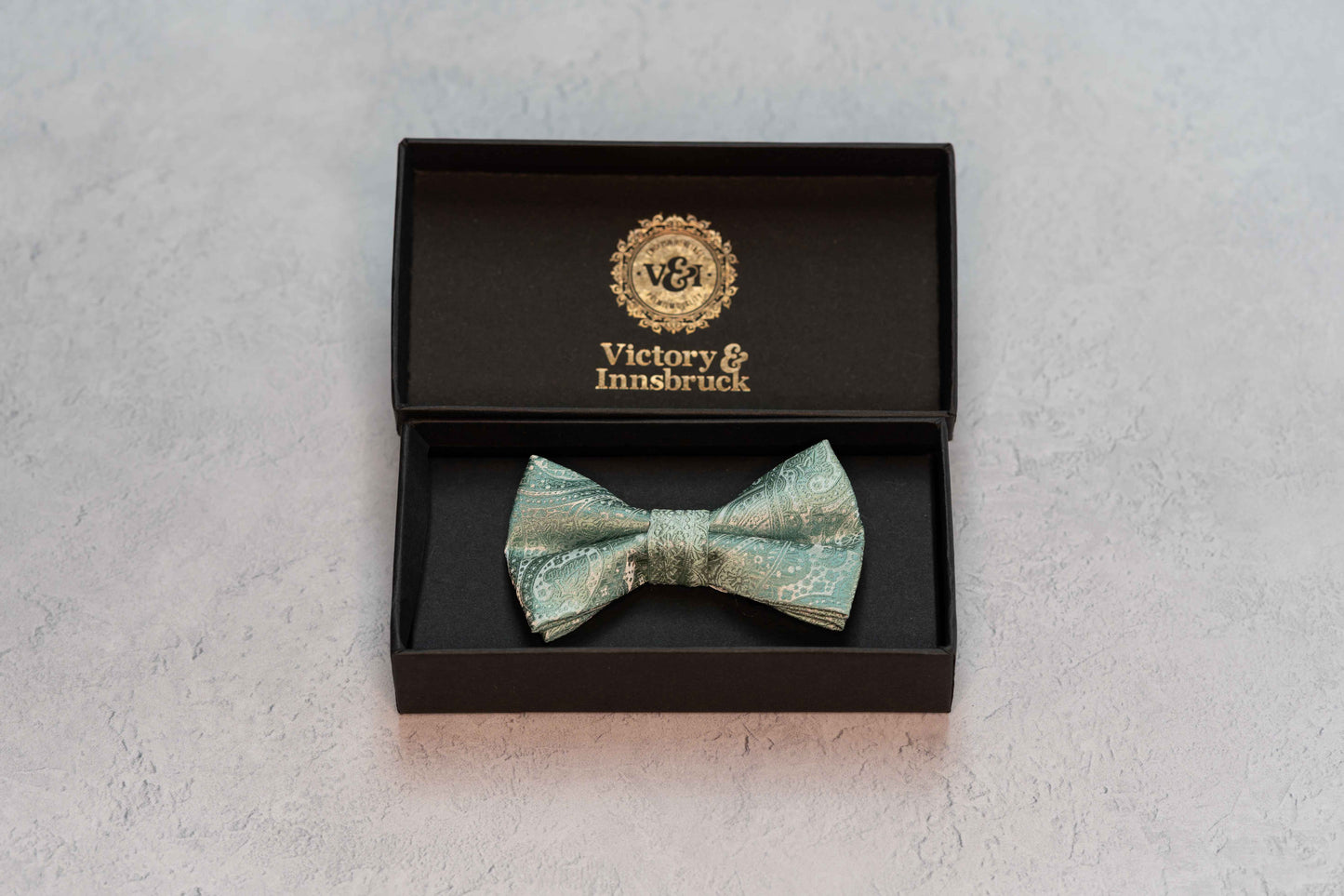 BOY'S SAGE GREEN PAISLEY BOW TIE