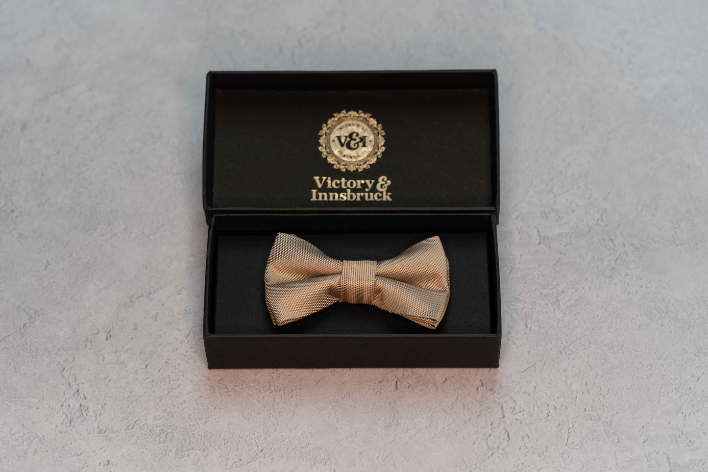 BOY'S CHAMPAGNE BEIGE TEXTURED BOW TIE
