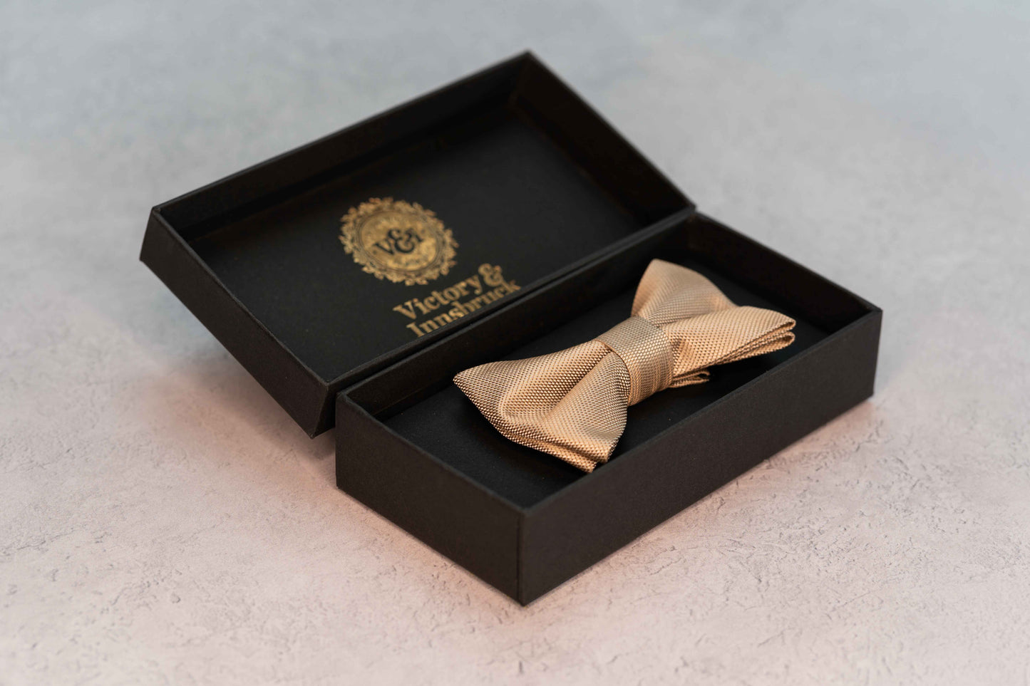 BOY'S CHAMPAGNE BEIGE TEXTURED BOW TIE