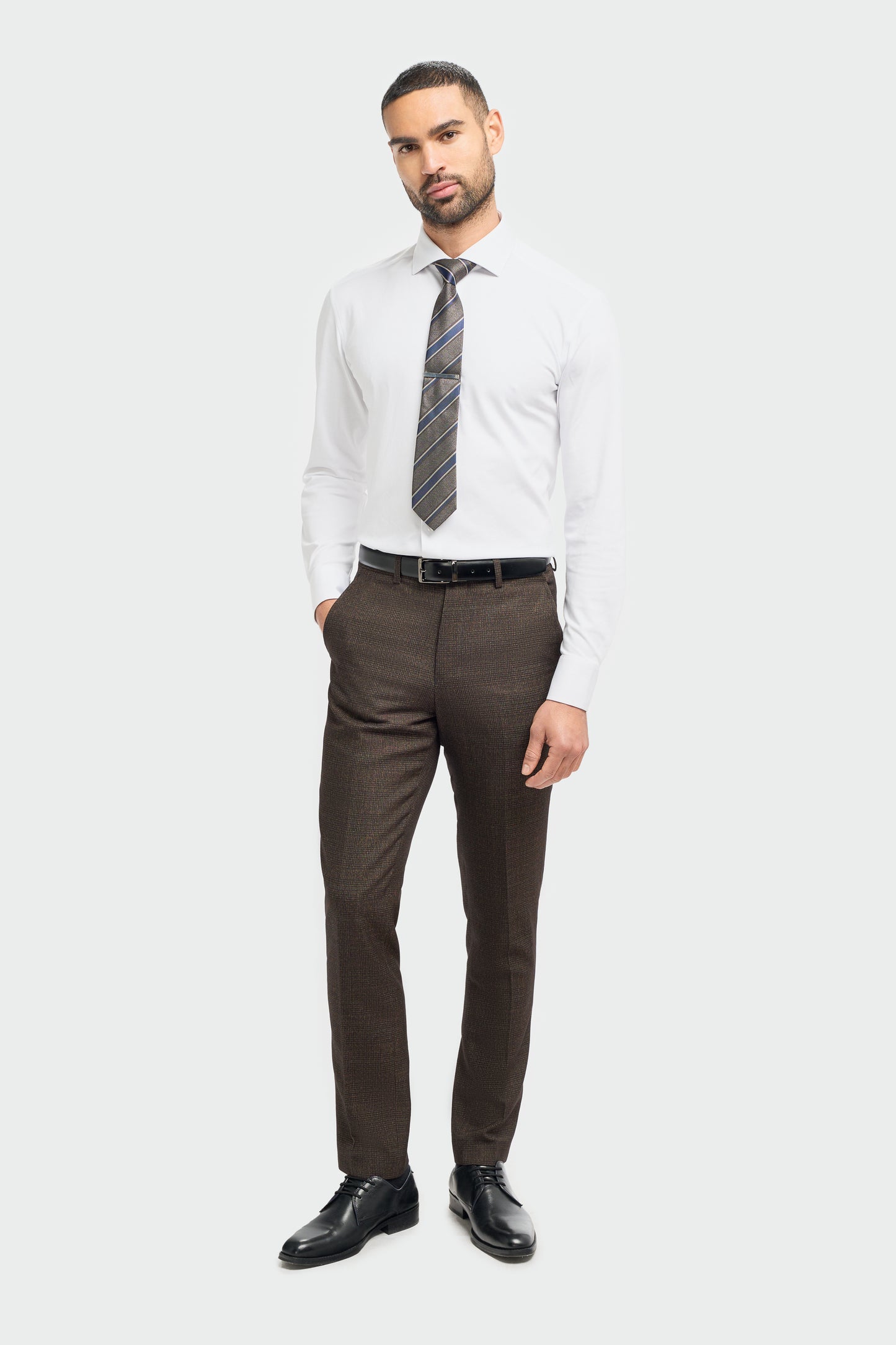 Caridi Brown Slim Fit Trousers