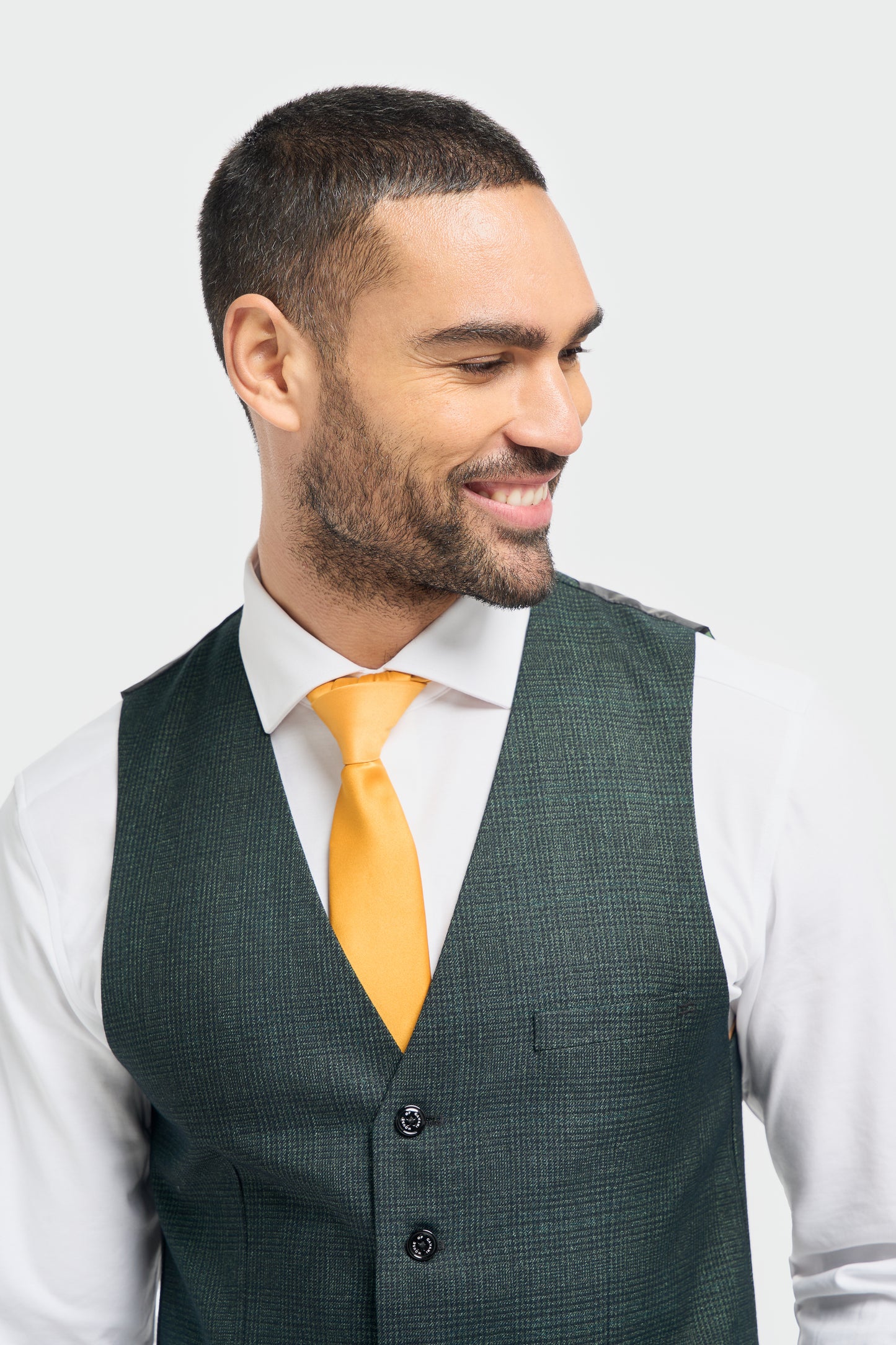 Caridi Olive Check Three Piece Suit