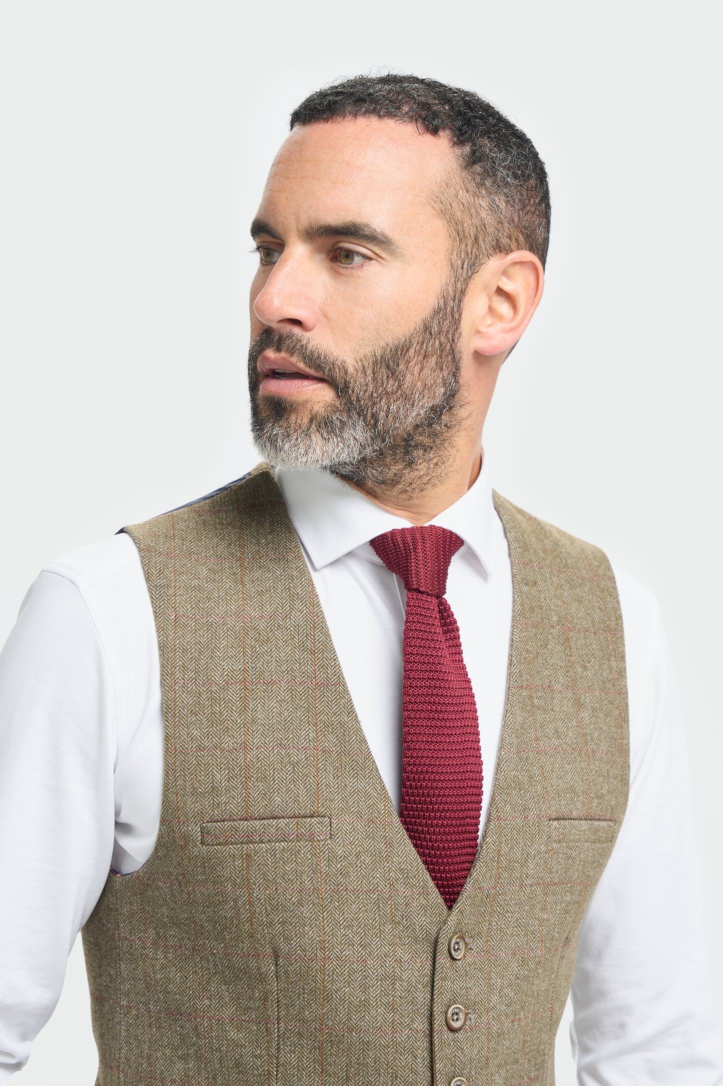 Gaston Sage Tweed Waistcoat