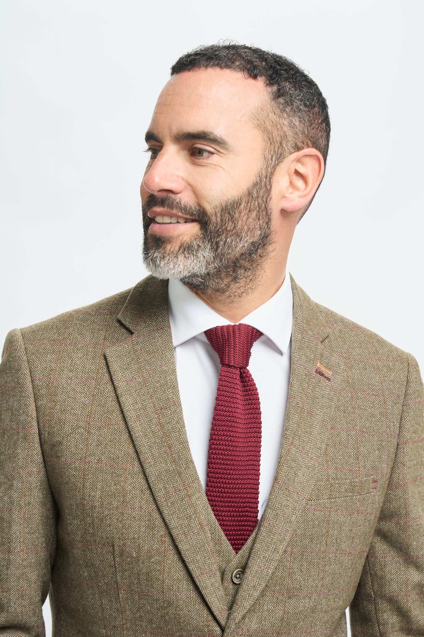 Gaston Sage Tweed Slim Fit Blazer