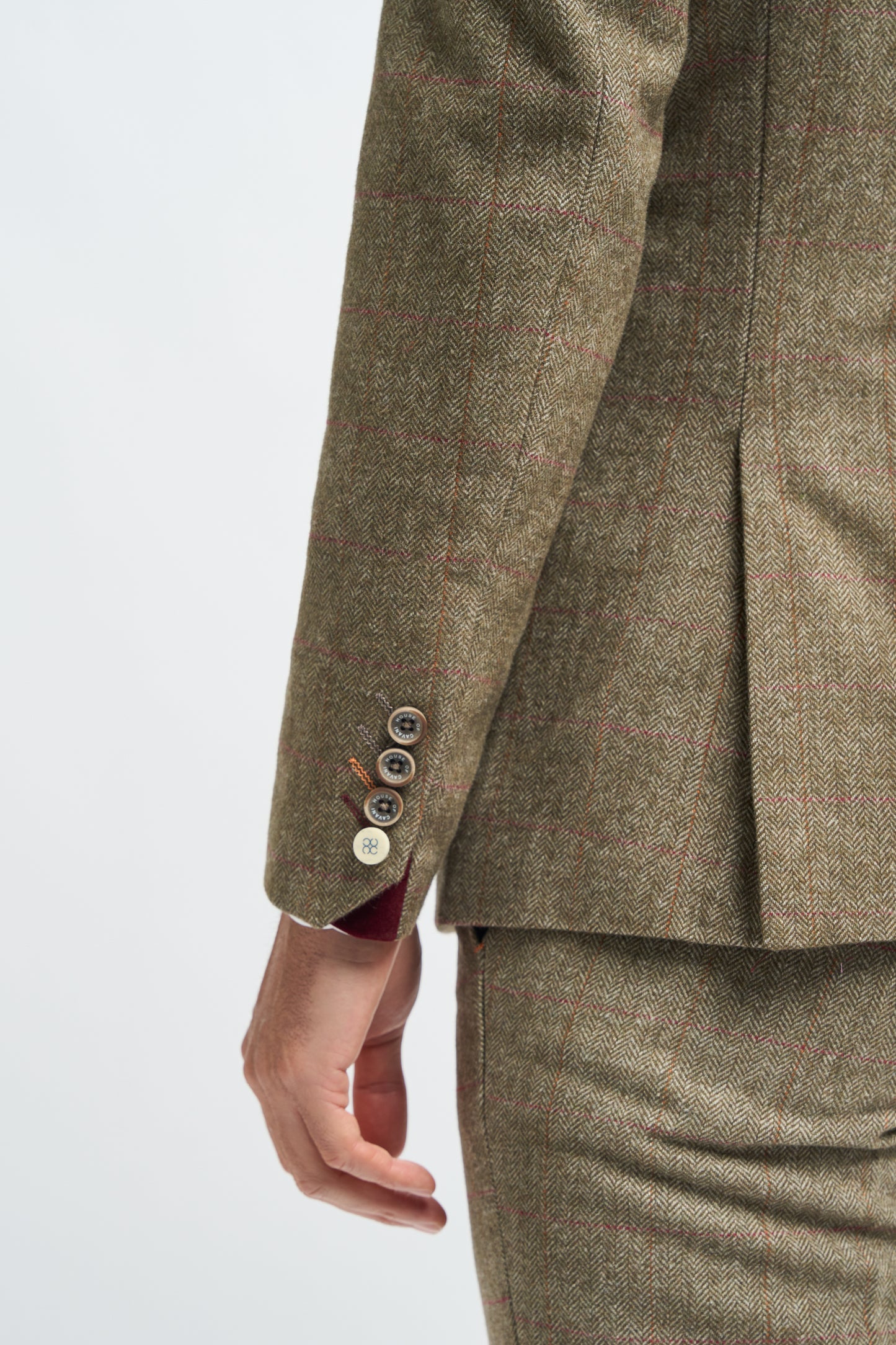 Gaston Sage Tweed Slim Fit Blazer