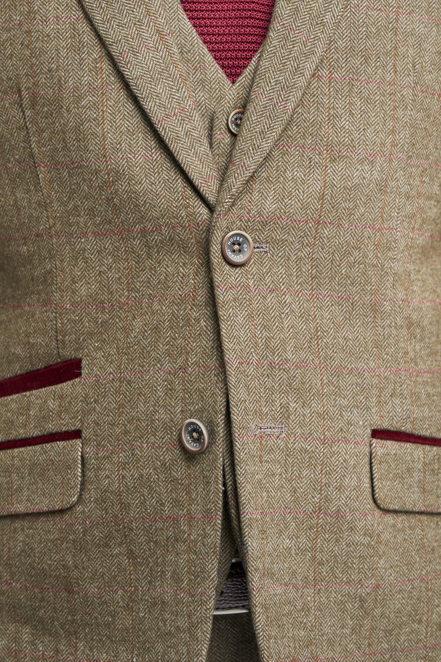 Gaston Sage Tweed Slim Fit Blazer