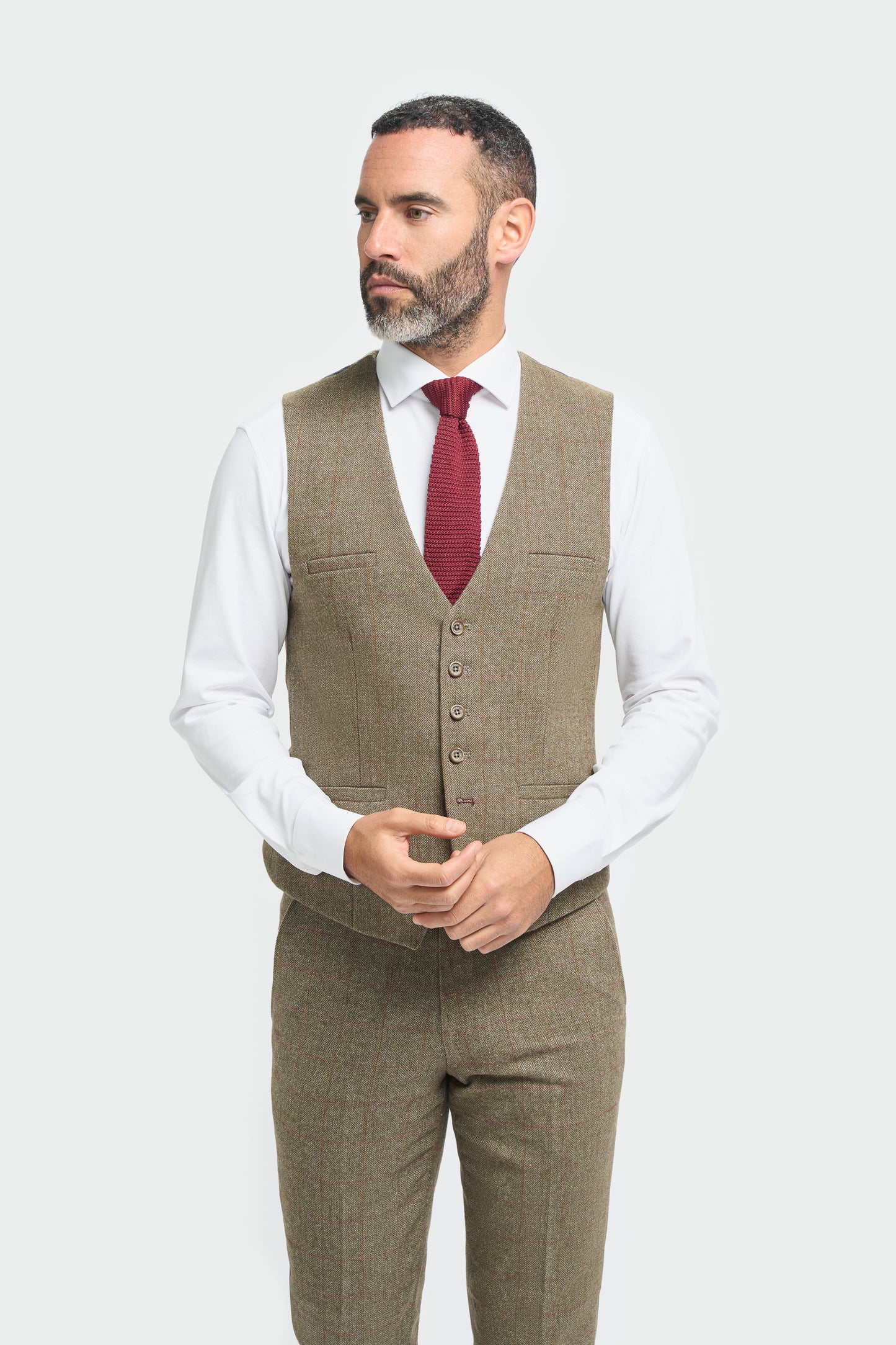 Gaston Sage Tweed Waistcoat