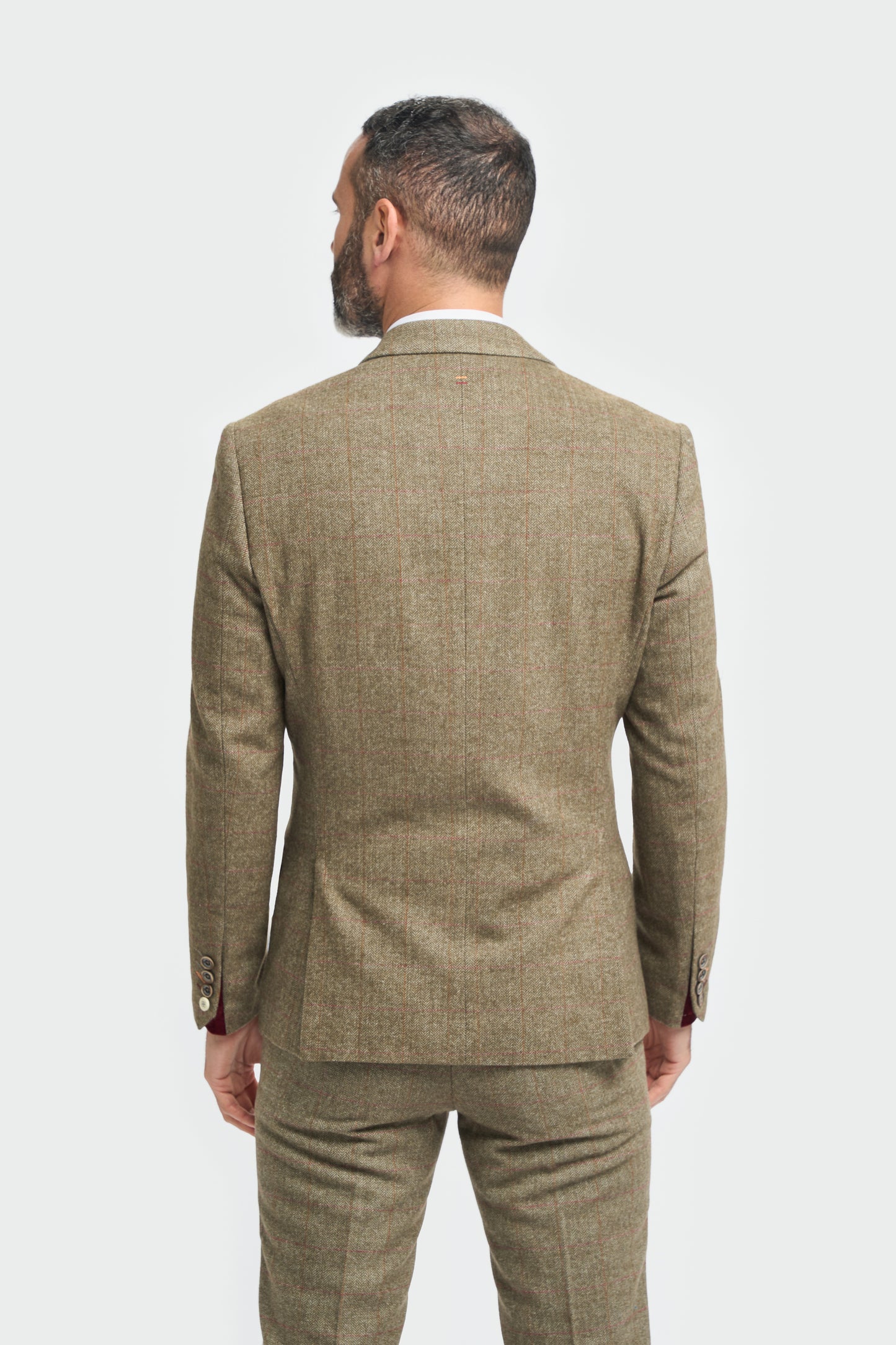 Gaston Sage Tweed Slim Fit Blazer