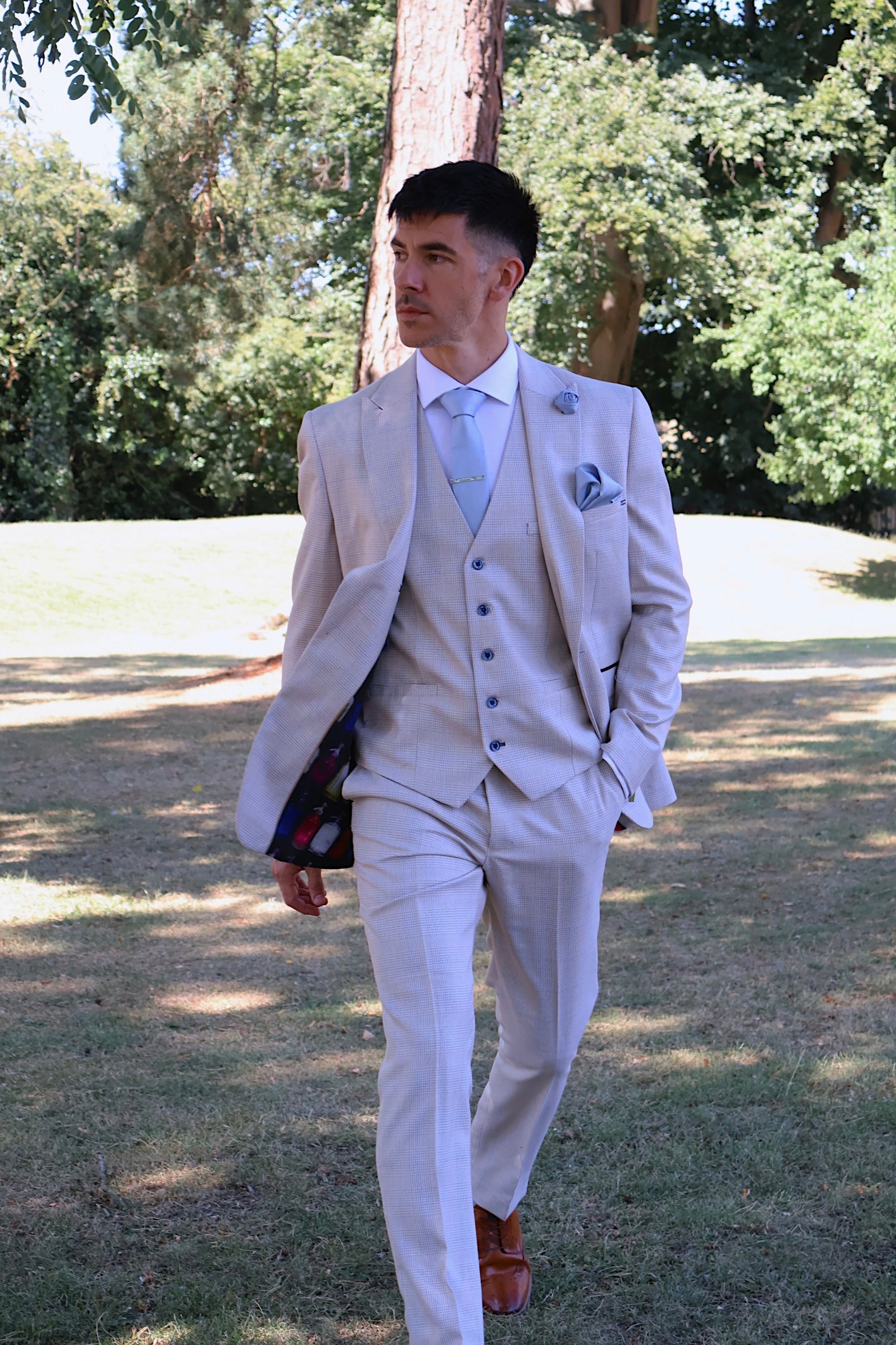 DUSTY BLUE TEXTURED TIE SET