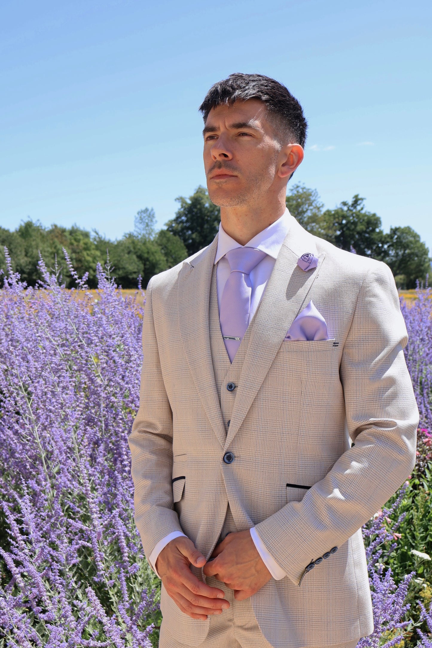 LAVENDER TEXTURED TIE SET