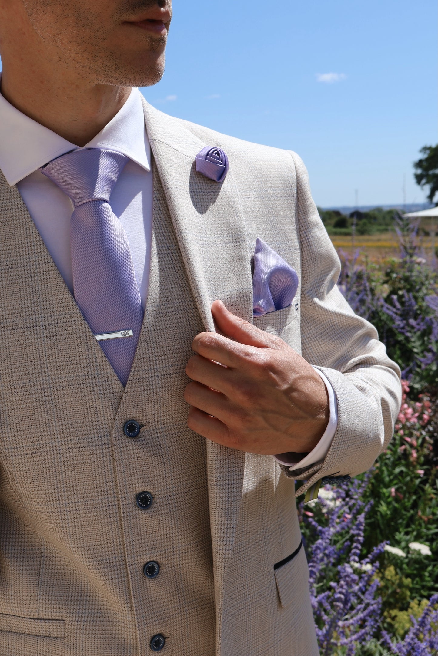 LAVENDER TEXTURED TIE SET