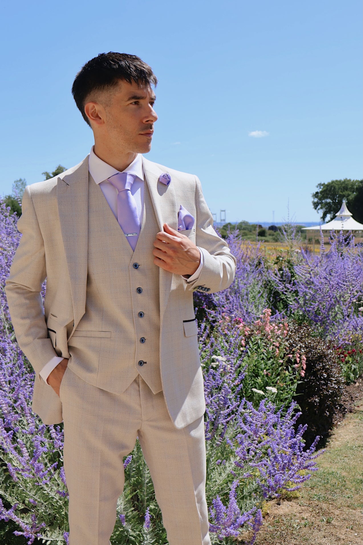 LAVENDER TEXTURED TIE SET