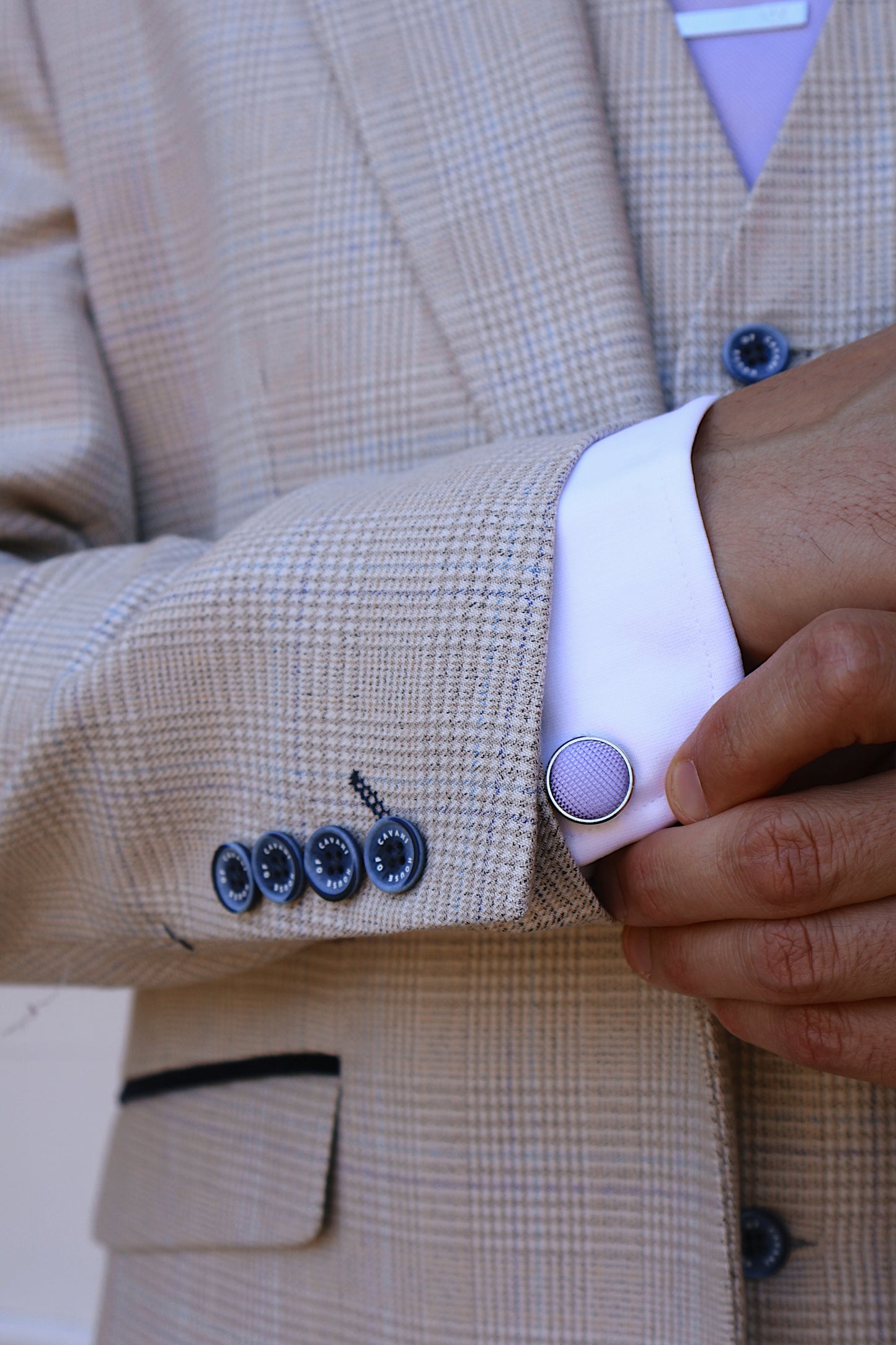 LAVENDER TEXTURED TIE SET