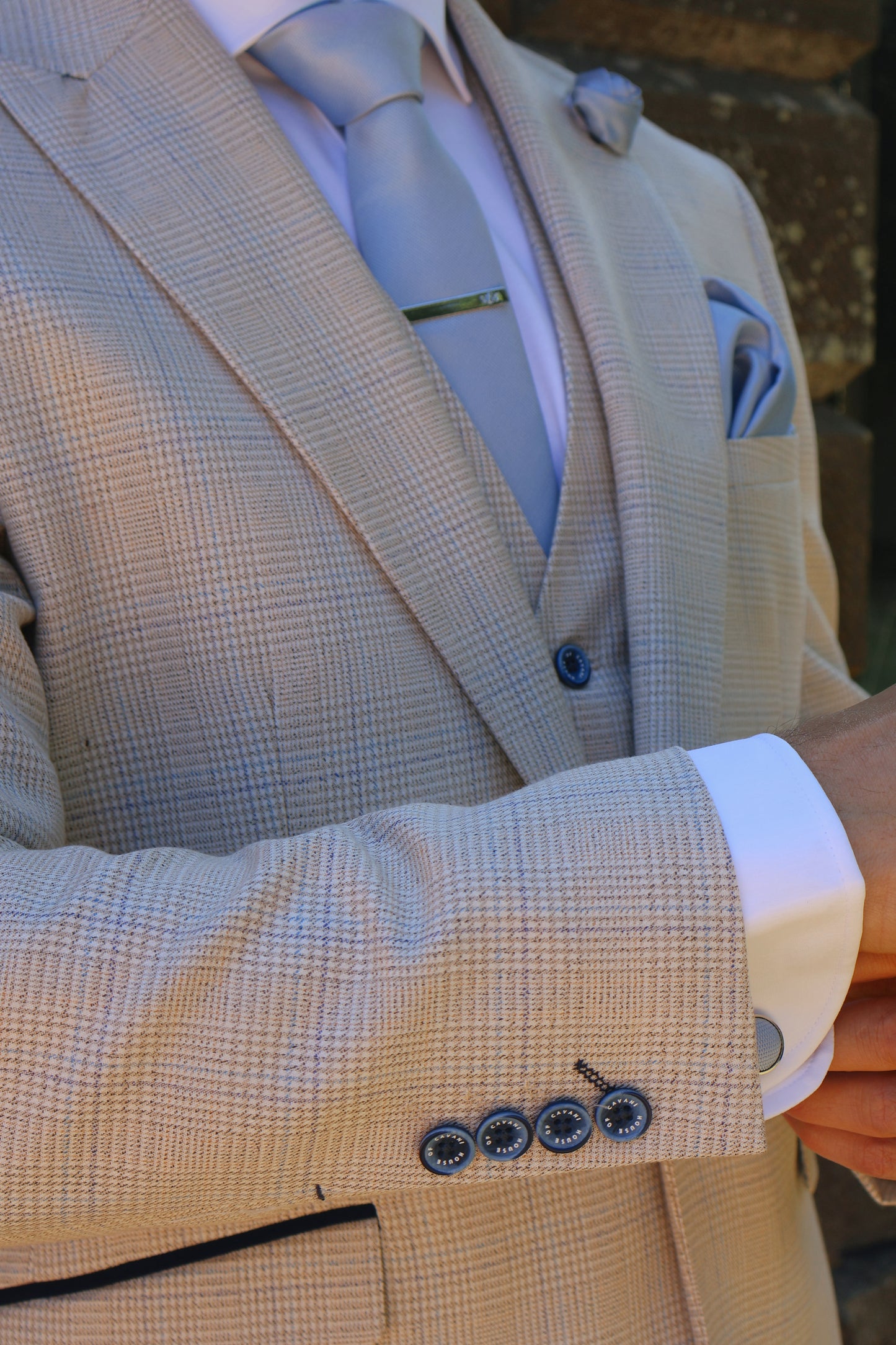 DUSTY BLUE TEXTURED TIE SET