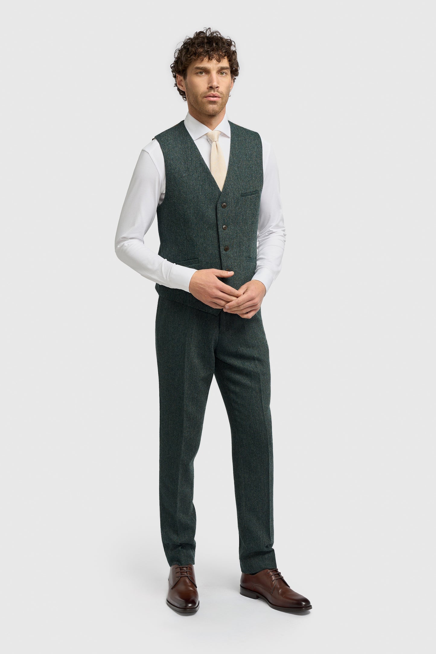 Thomas Lush Olive Tweed Waistcoat