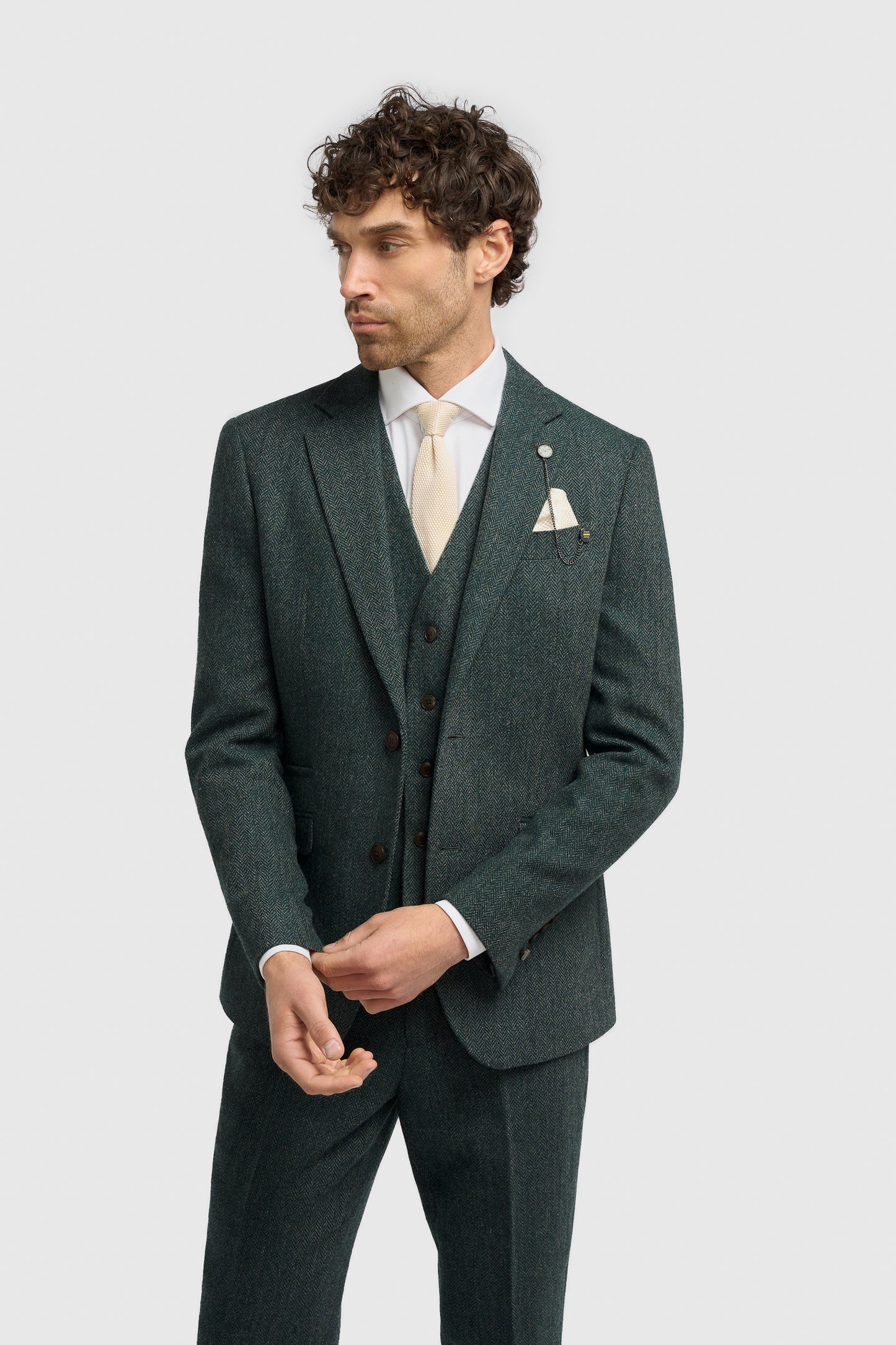 Thomas Lush Olive Tweed Blazer