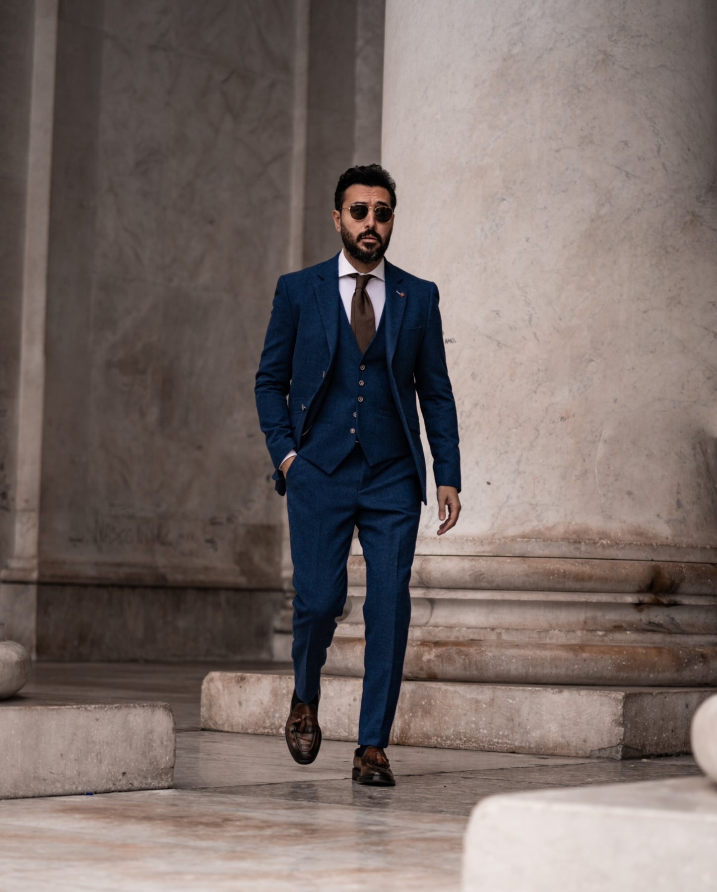 Miami Blue Three Piece Suit