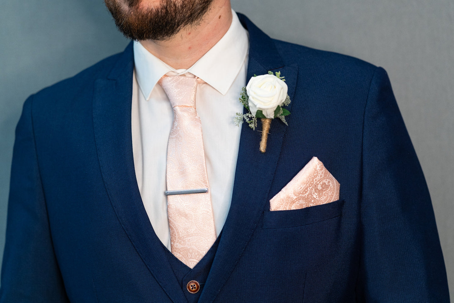 LIGHT PINK PAISLEY TIE SET