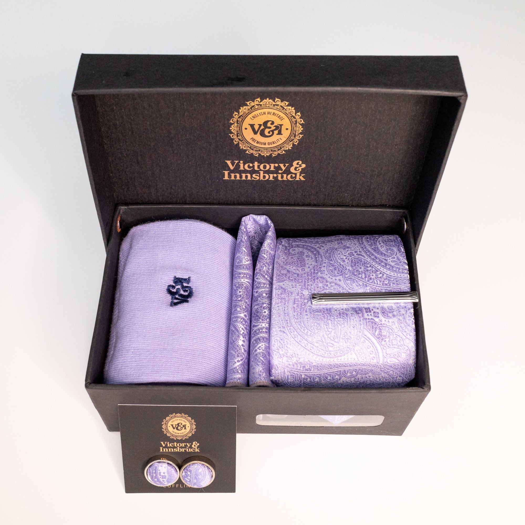 Lavender Paisley Tie Box Set