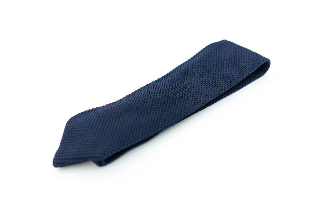 NAVY BLUE KNITTED TIE SET