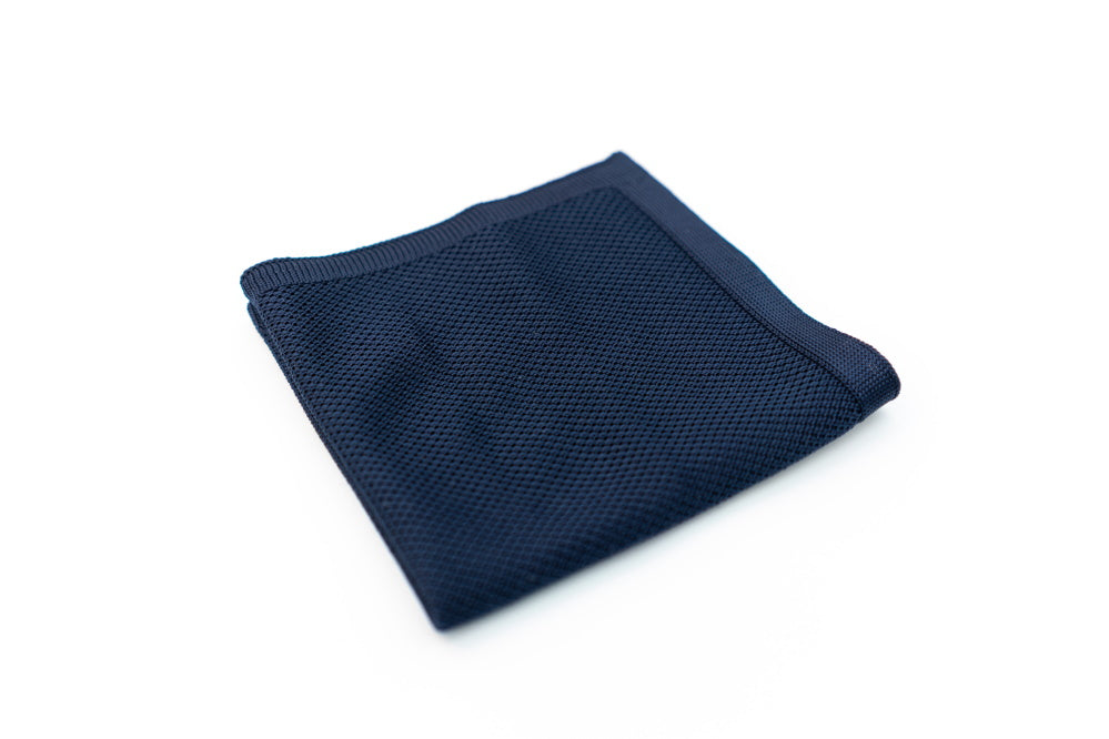 NAVY BLUE KNITTED TIE SET