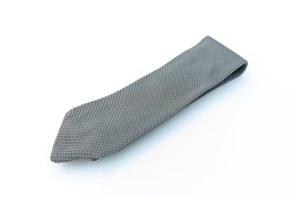 GREY KNITTED TIE SET