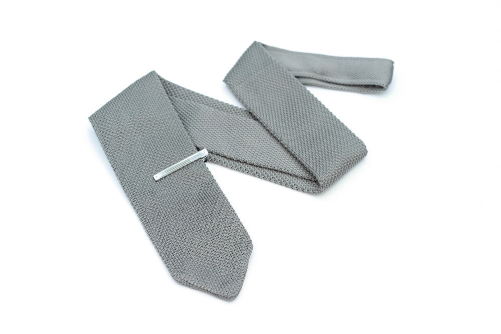 GREY KNITTED TIE SET