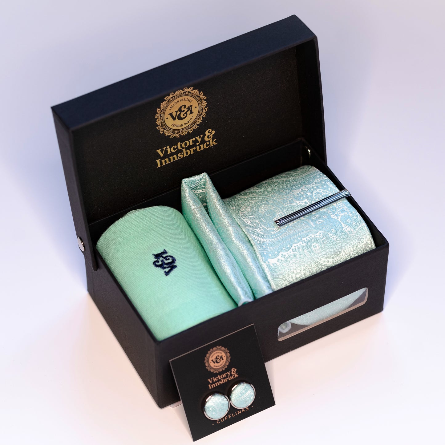 MINT GREEN PAISLEY TIE SET