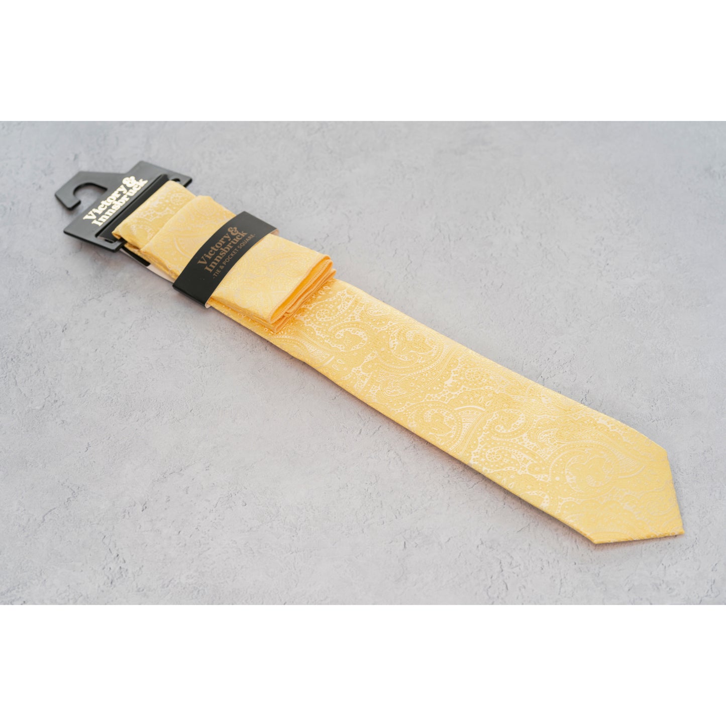 BUTTERCUP YELLOW PAISLEY TIE SET