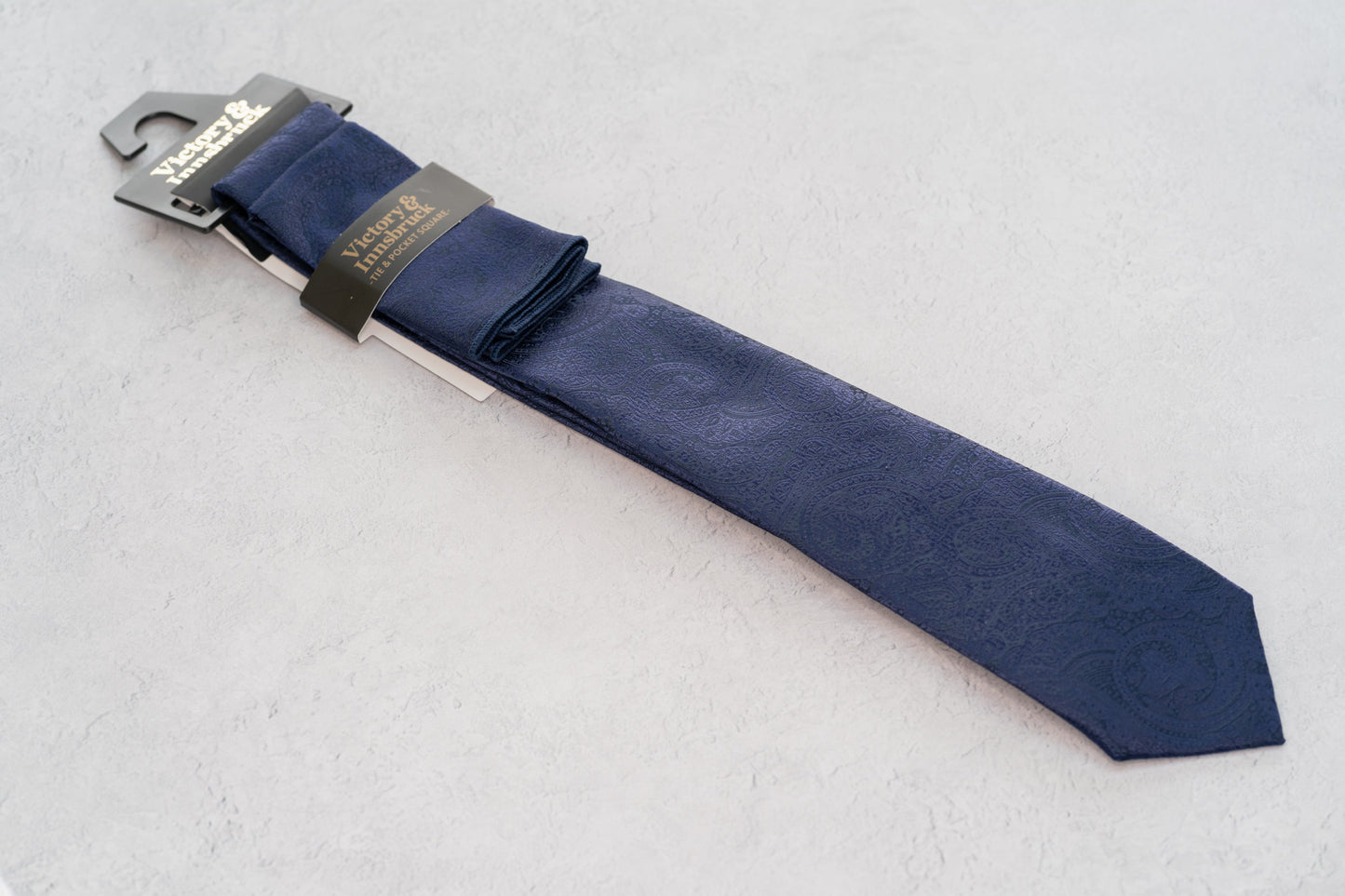 NAVY BLUE PAISLEY TIE SET