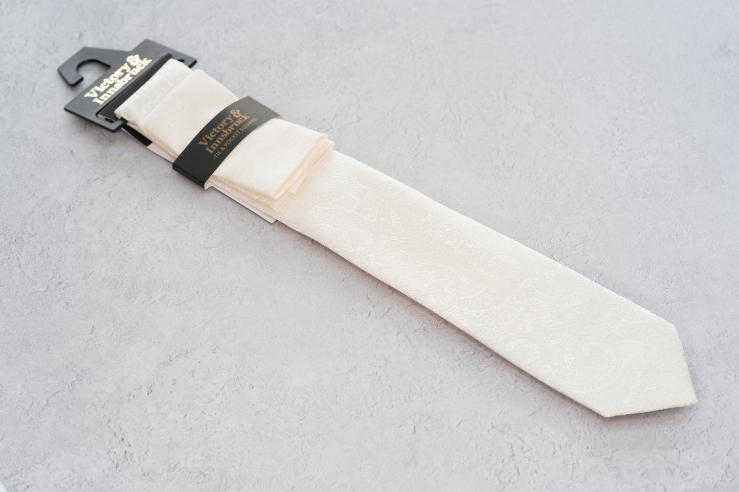 IVORY PAISLEY TIE SET