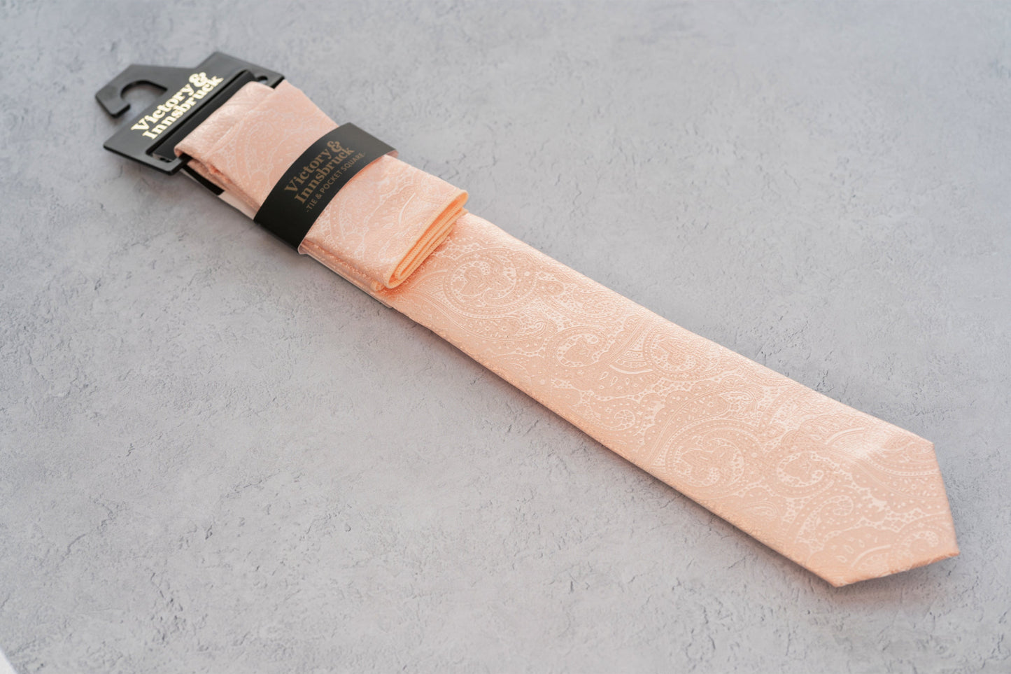 LIGHT PINK PAISLEY TIE SET