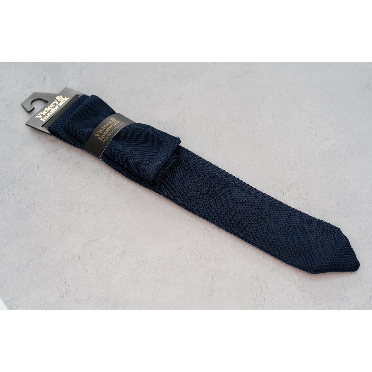 NAVY BLUE KNITTED TIE SET